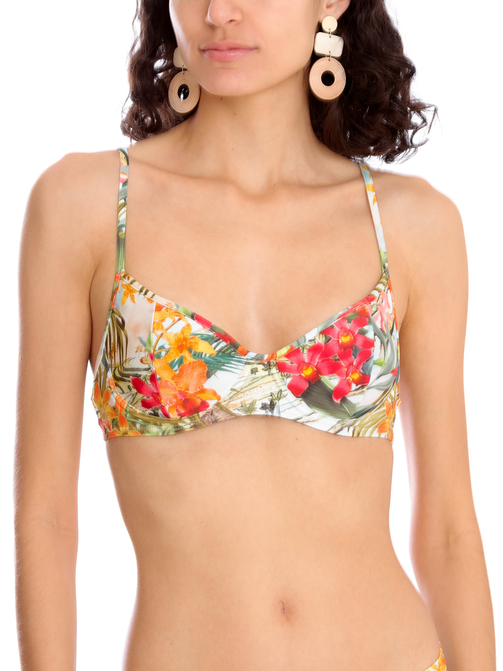 Fiji Foliage-Print Bikini Top Laos