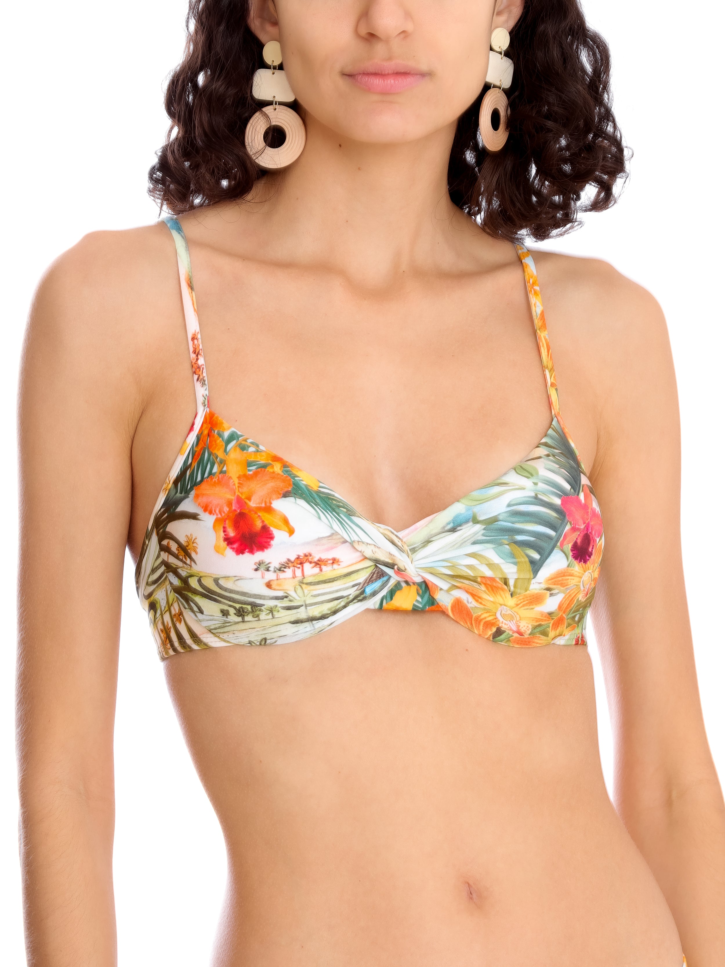 Cassis -Print Twisted Detail Bikini Top