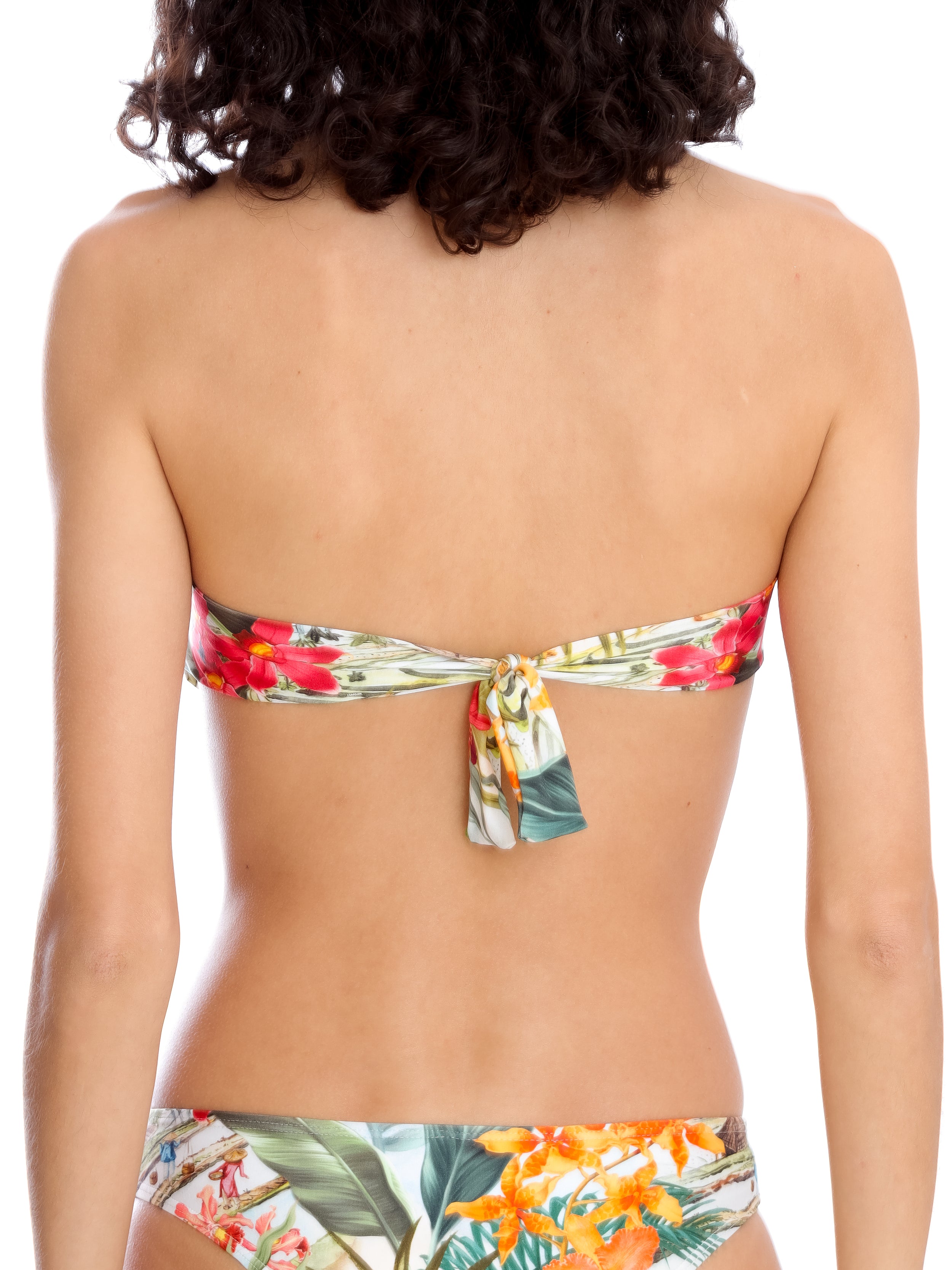 Hawaii Foliage-Print Twisted Detail Bikini Top Laos