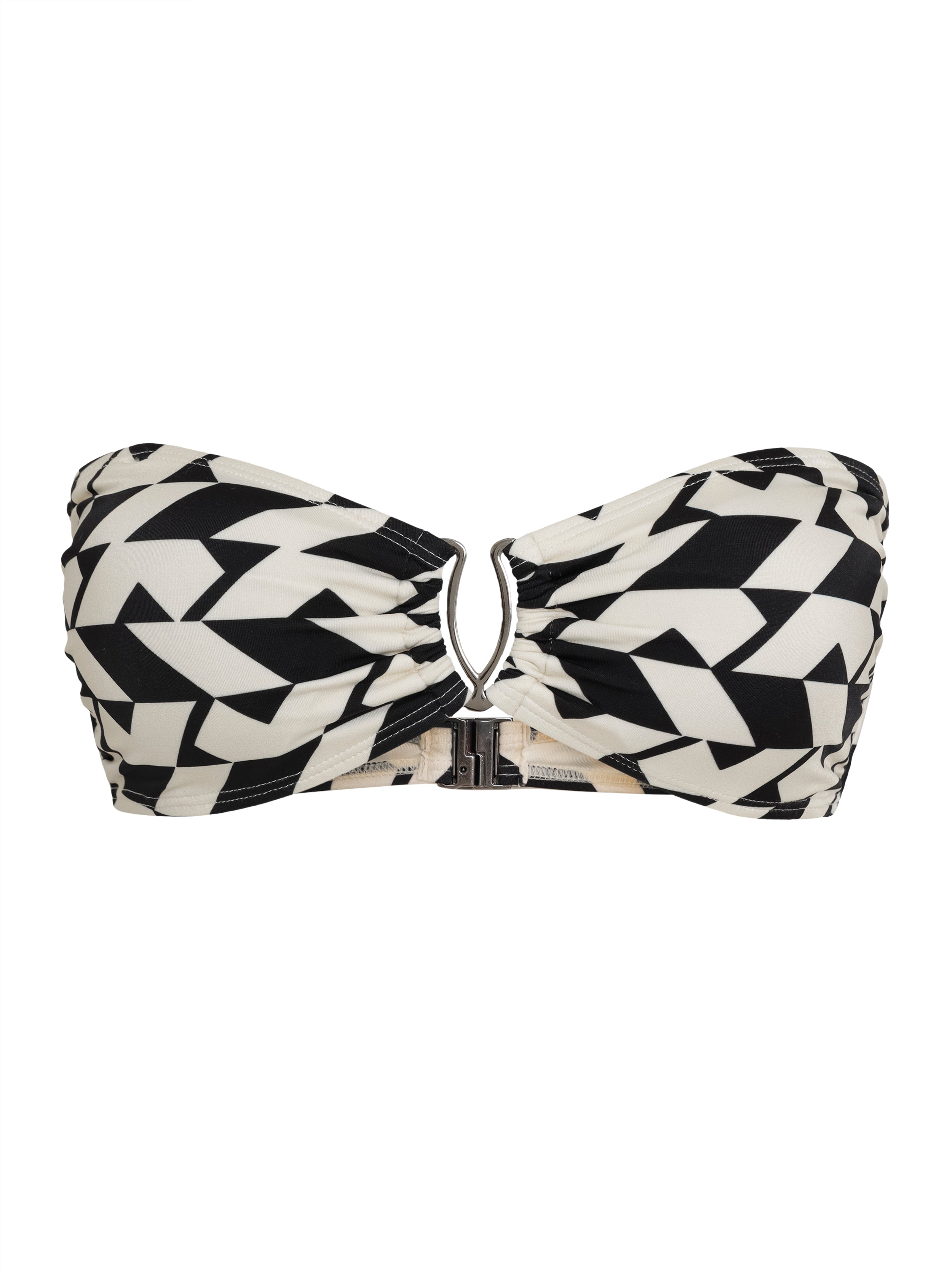 Mika Geometric-Print Strapless Bikini Top