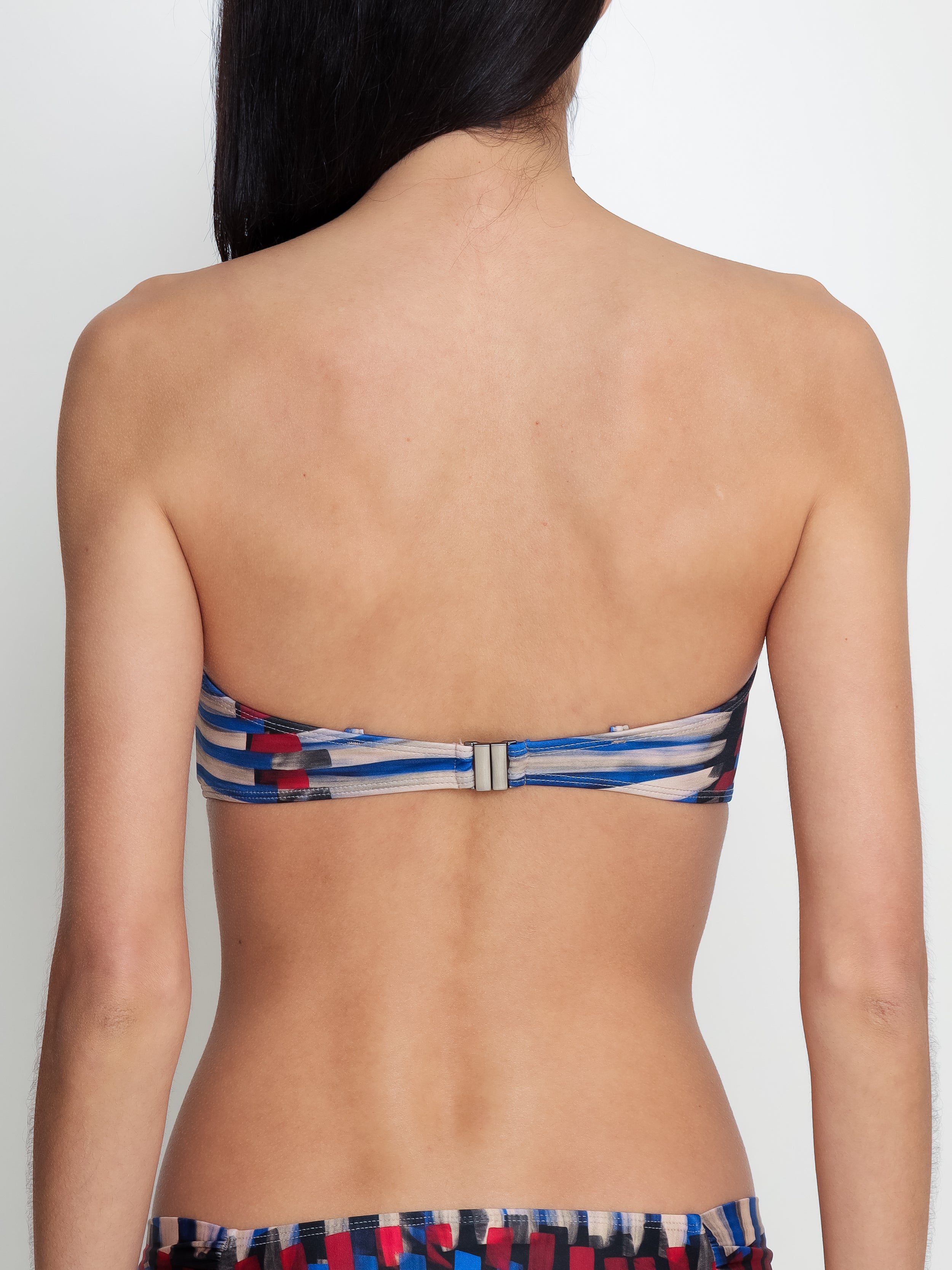 Mika Graphic-Print Strapless Bikini Top