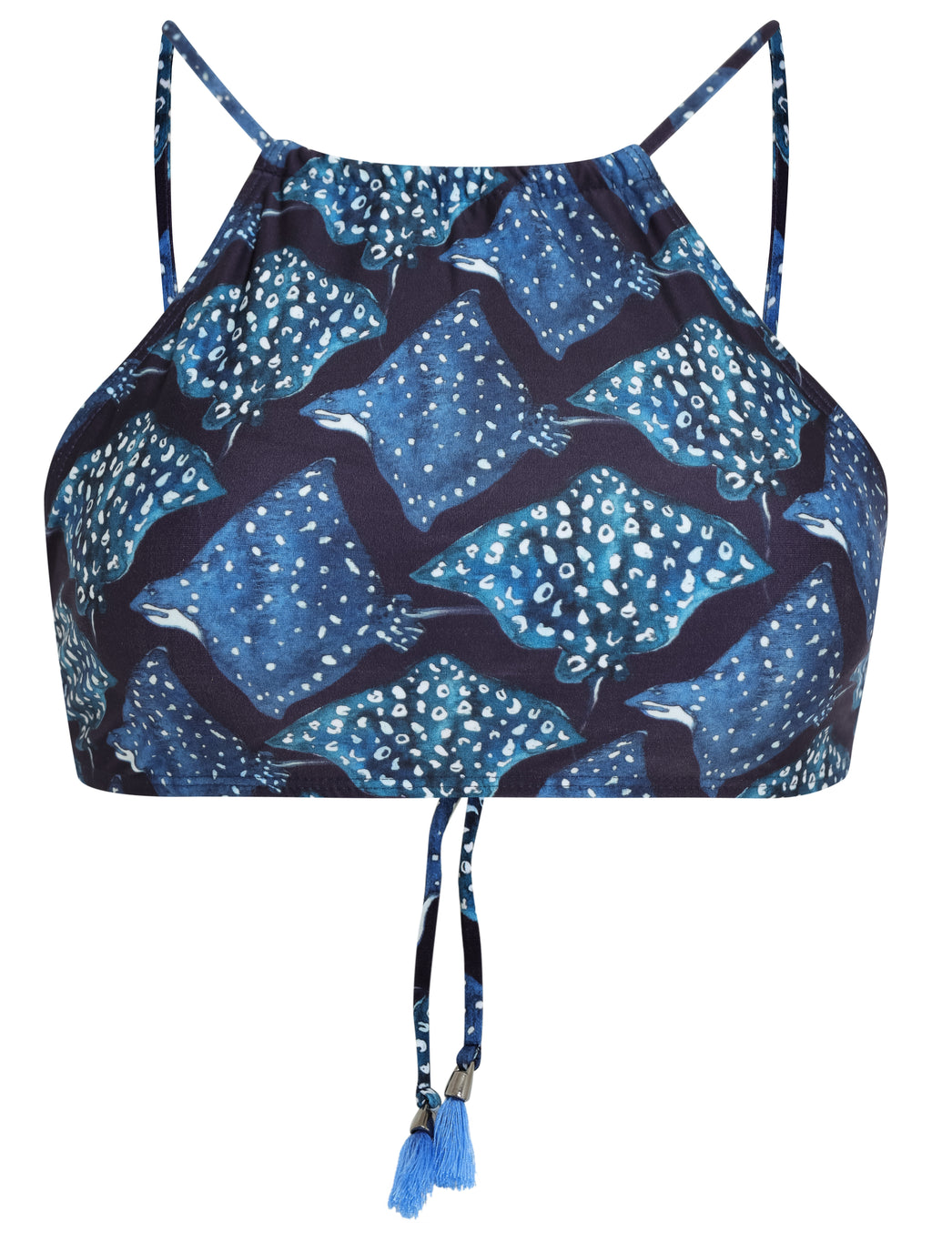 Ilana Stingrays-Print Halterneck Bikini Top Raja