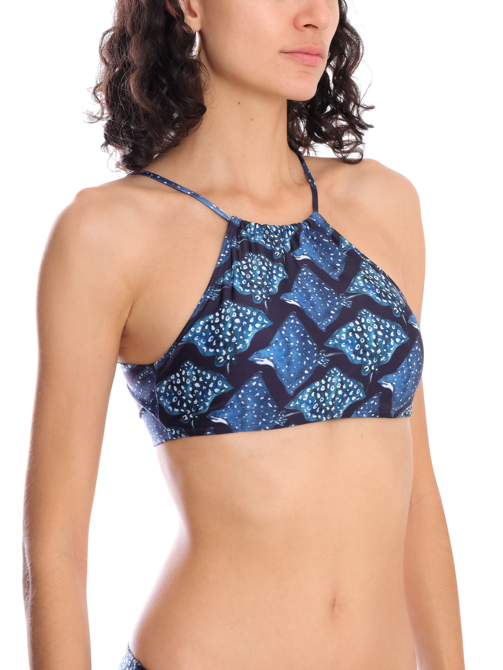 Ilana Stingrays-Print Halterneck Bikini Top Raja