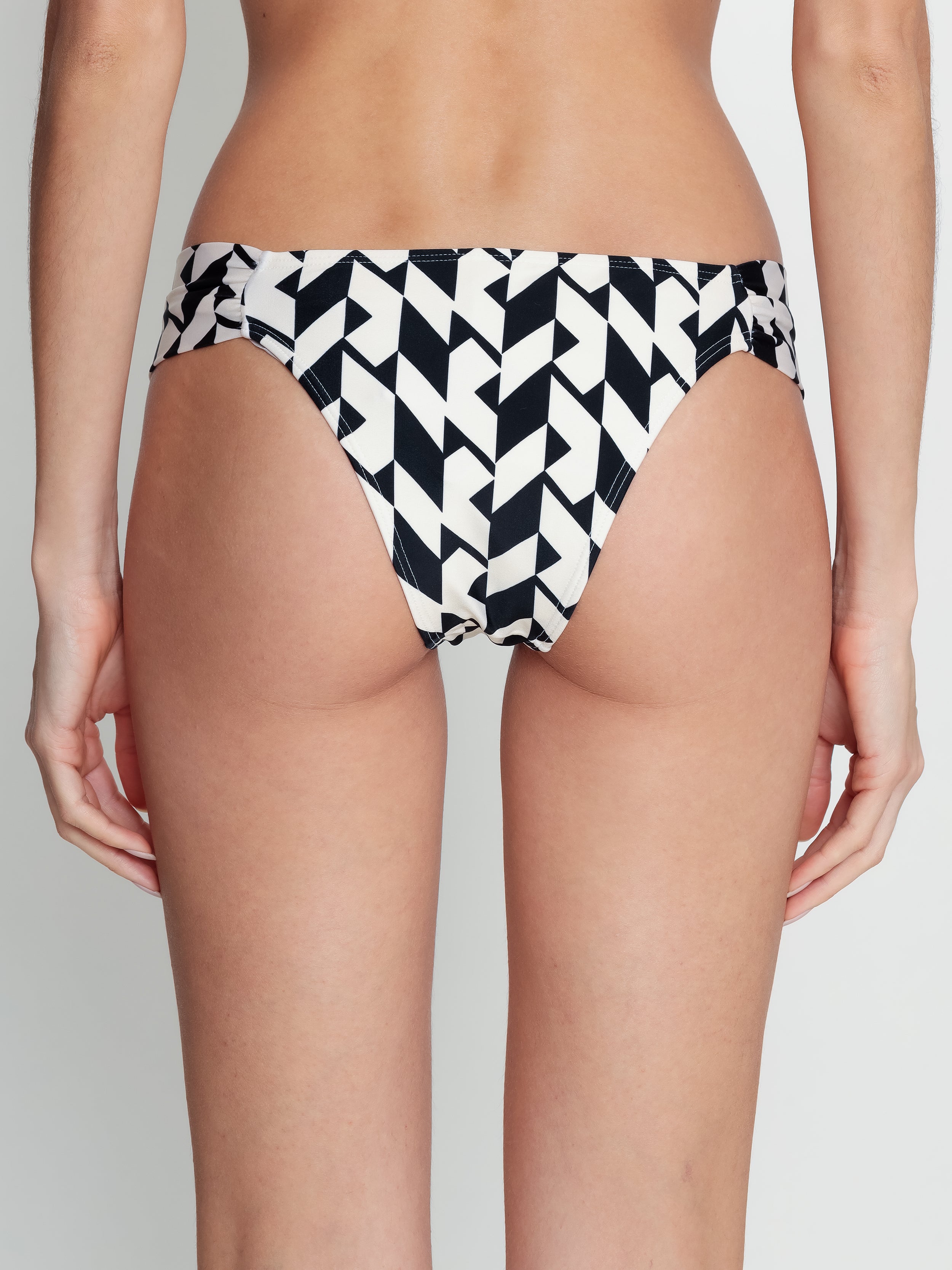 Biarritz Geometric-Print Printed Ruched Bikini Bottom Zaya