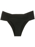 Jasper Black Plain Ruched Bikini Bottoms