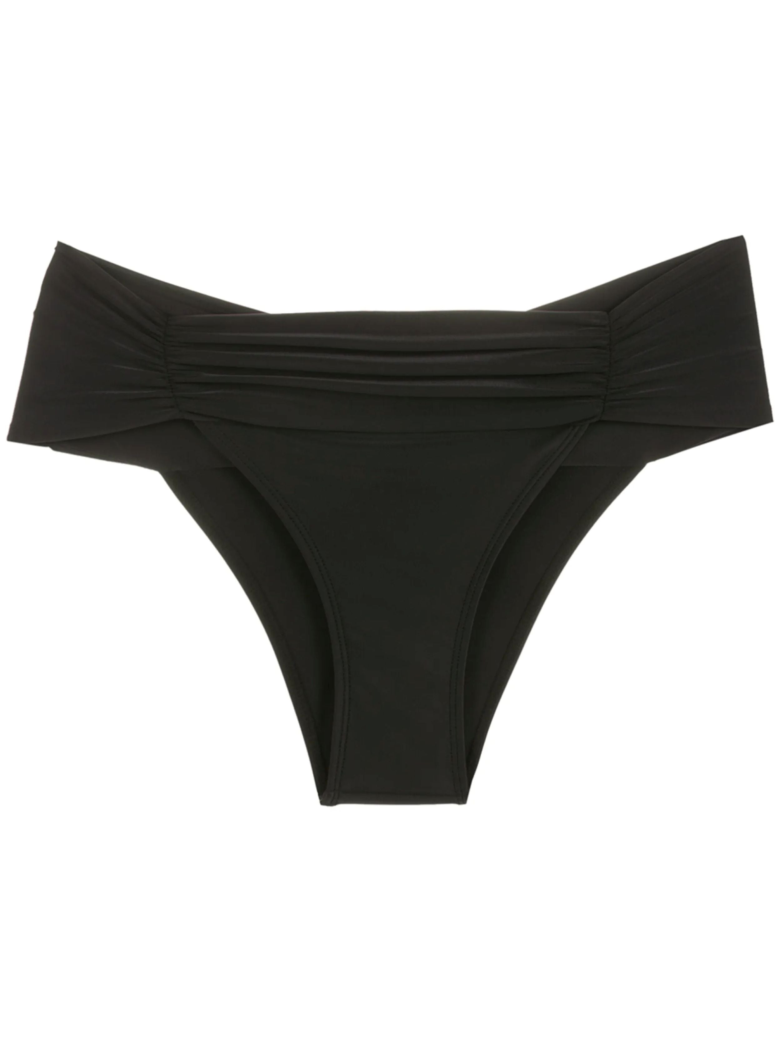 Jasper Black Plain Ruched Bikini Bottoms