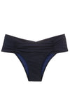 Jasper Blue Plain Ruched Bikini Bottoms