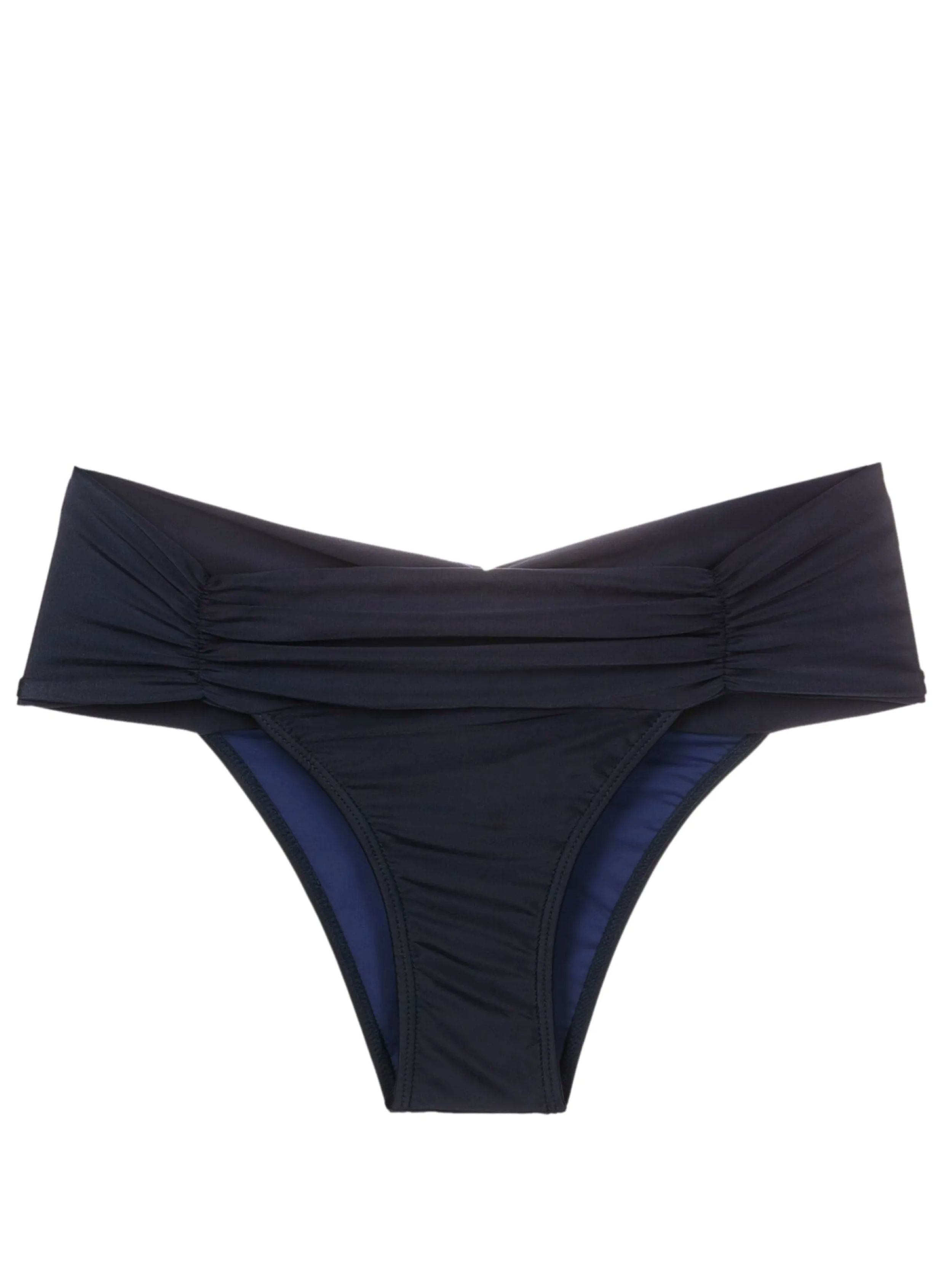 Jasper Blue Plain Ruched Bikini Bottoms