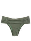 Jasper Green Plain Ruched Bikini Bottoms
