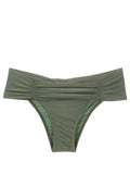 Jasper Green Plain Ruched Bikini Bottoms