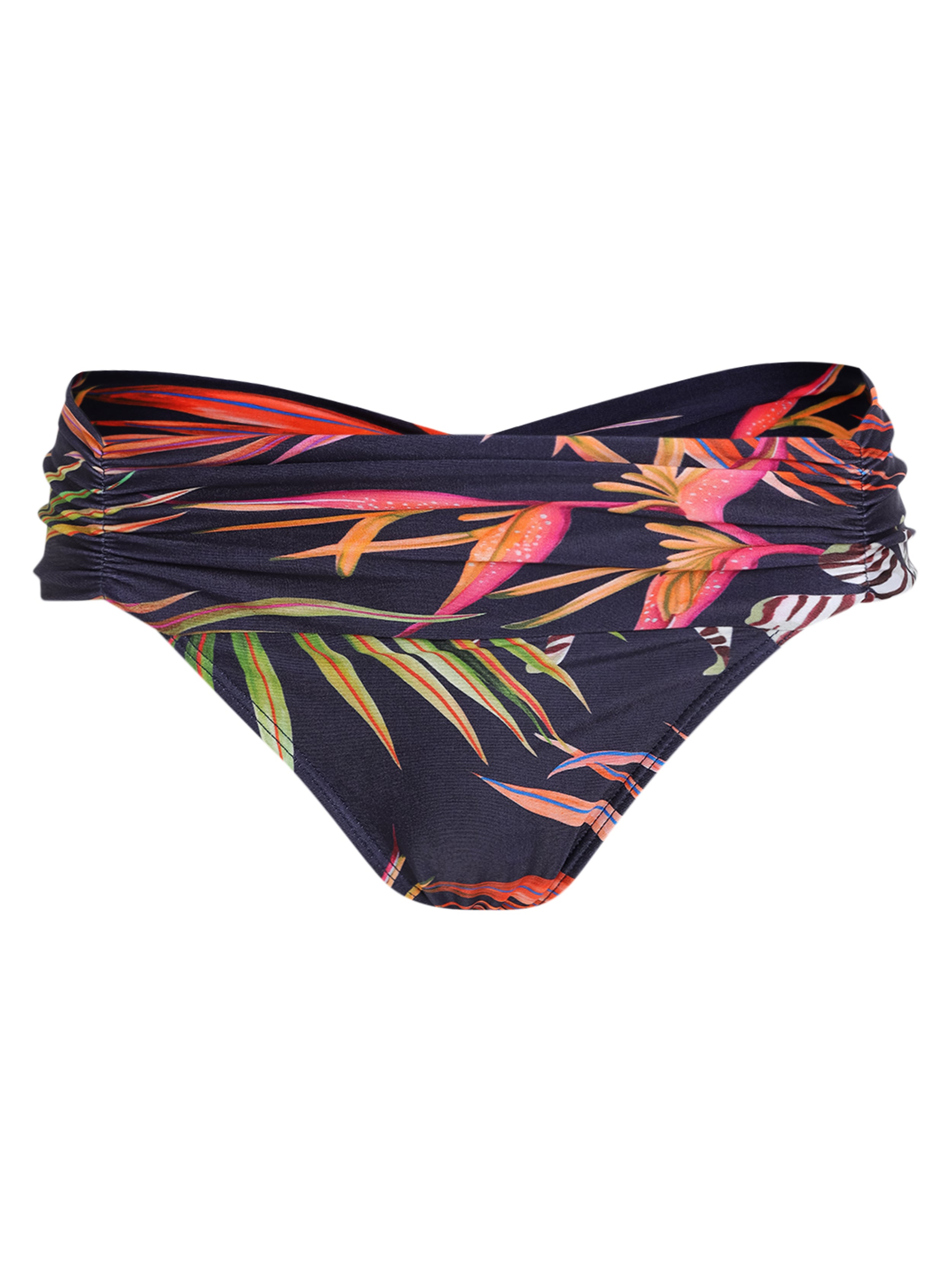 Jasper Foliage-Print Printed Ruched Bikini Bottoms