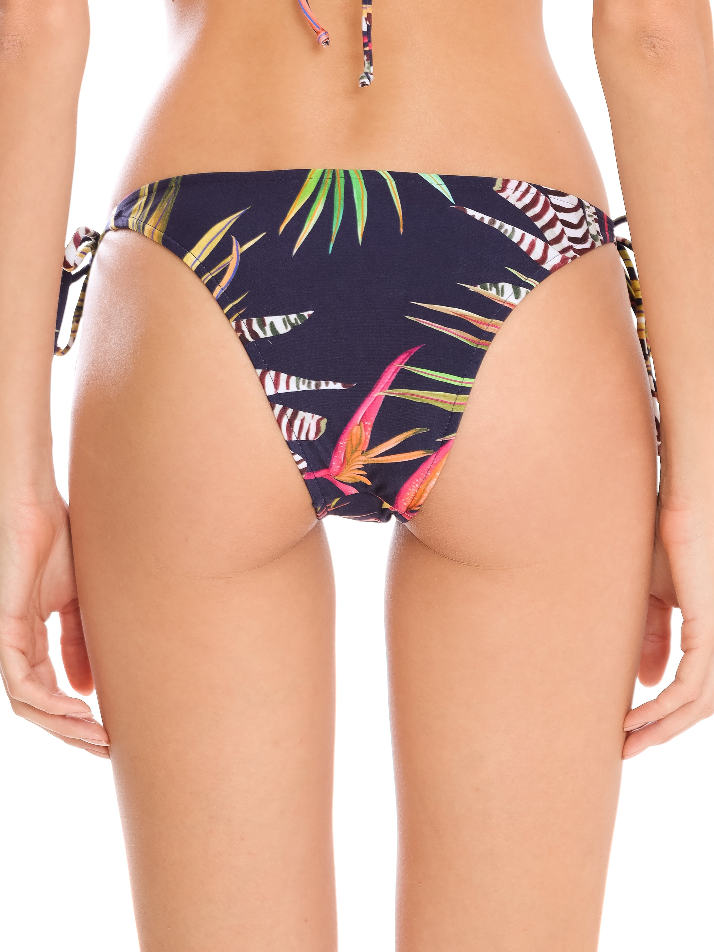 Jasper Foliage-Print Printed Ruched Bikini Bottoms