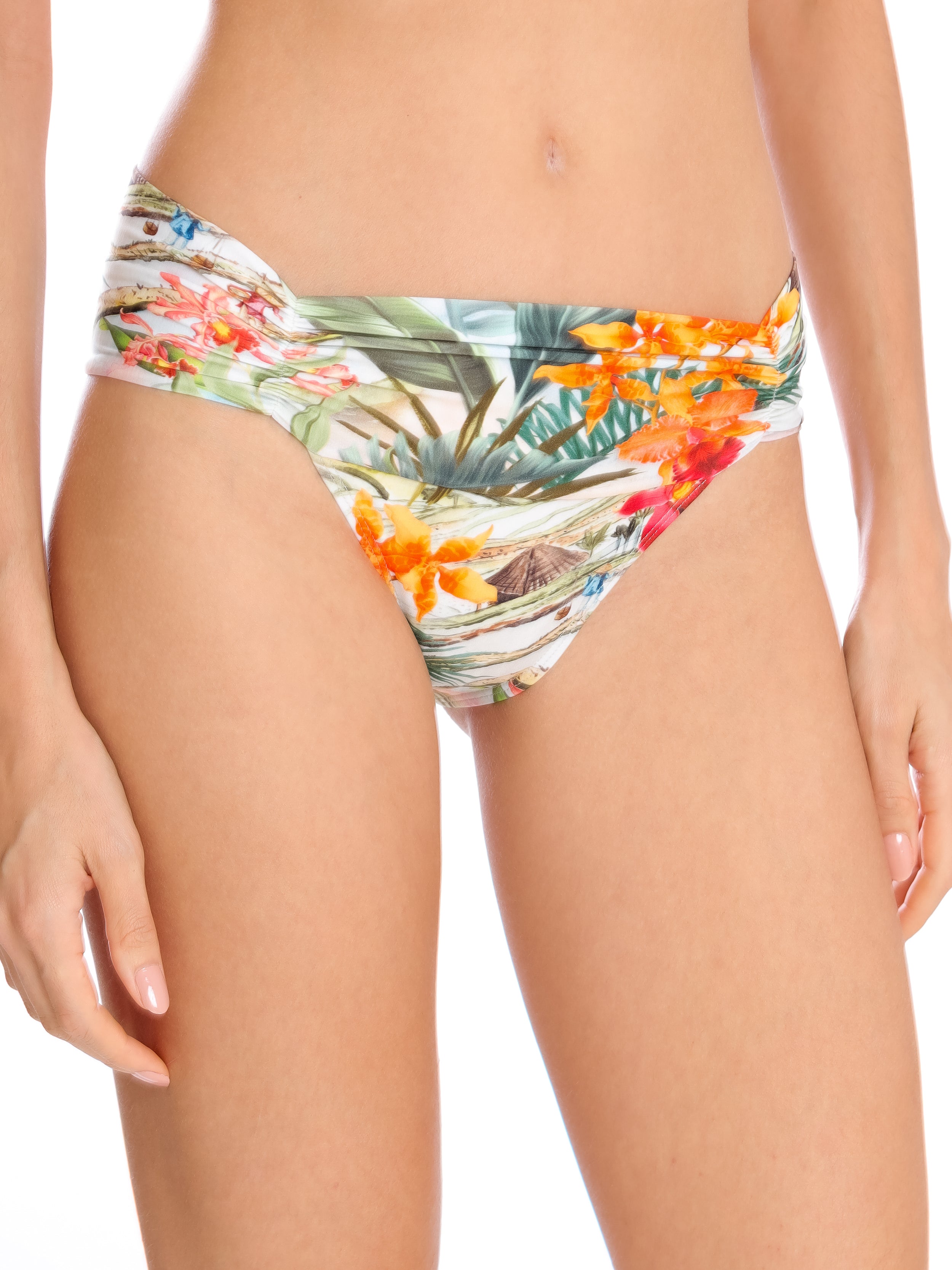 Jasper -Print Printed Ruched Bikini Bottoms