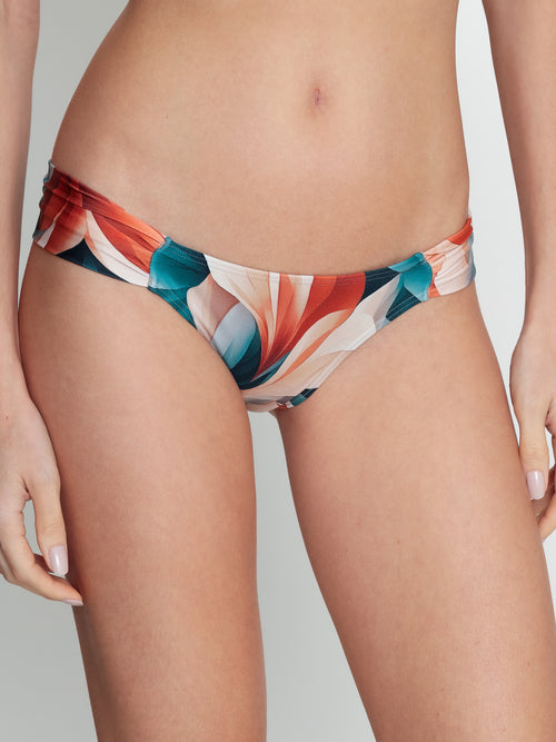 Biarritz Foliage-Print Printed Ruched Bikini Bottom Amazonas