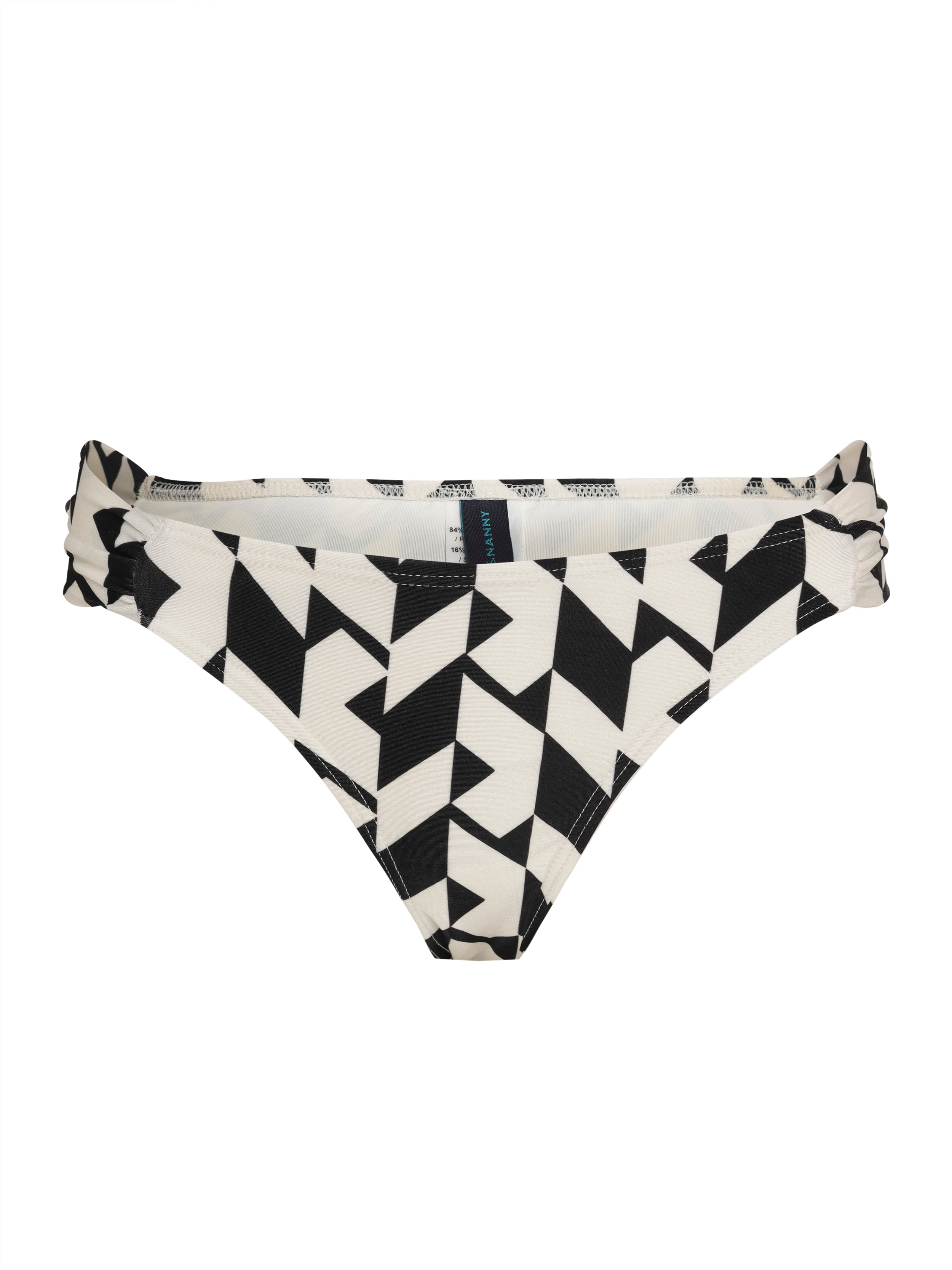 Biarritz Geometric-Print Printed Ruched Bikini Bottom Zaya