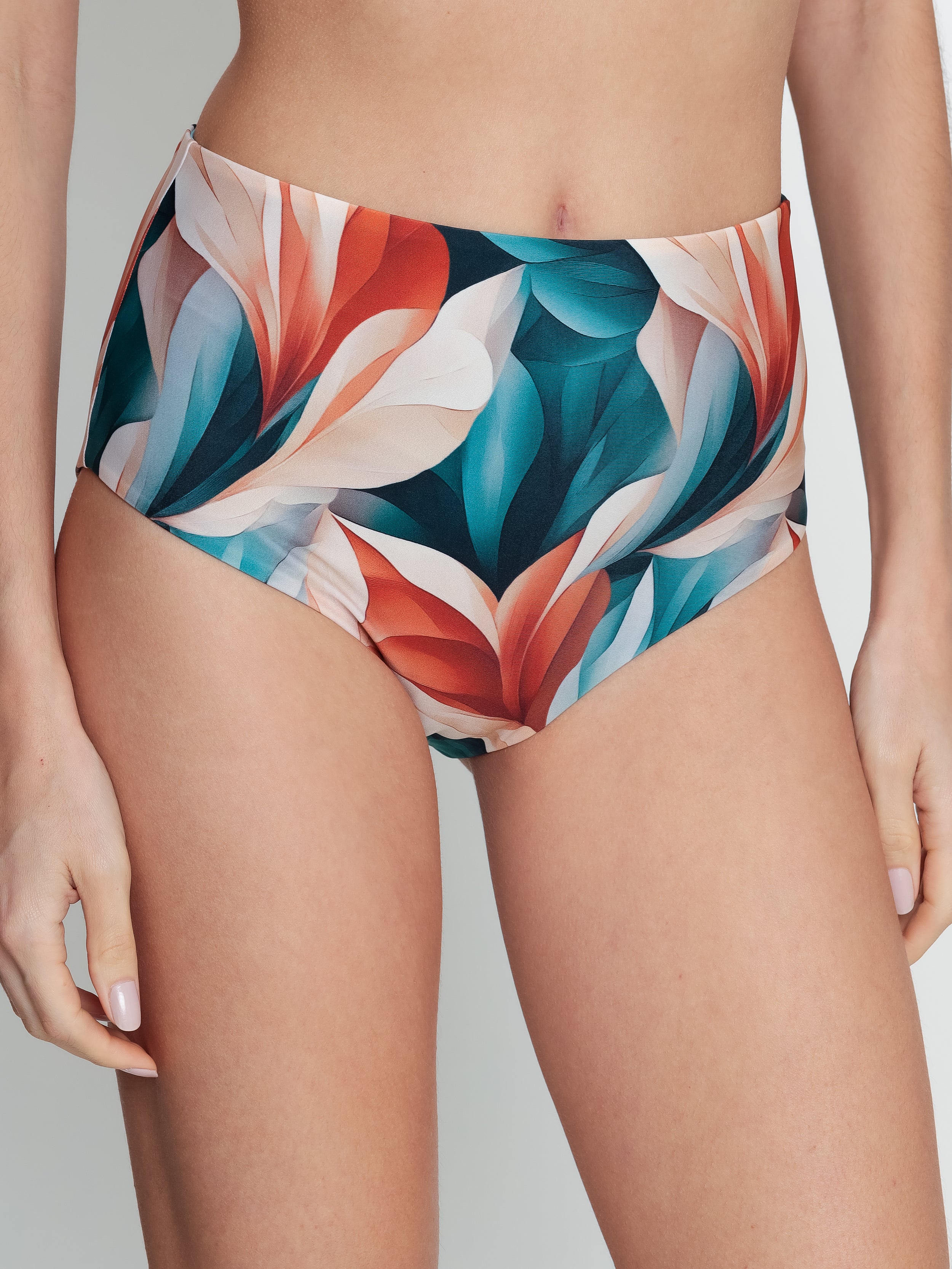 Violeta Foliage-Print Hot Pant Bikini Bottoms