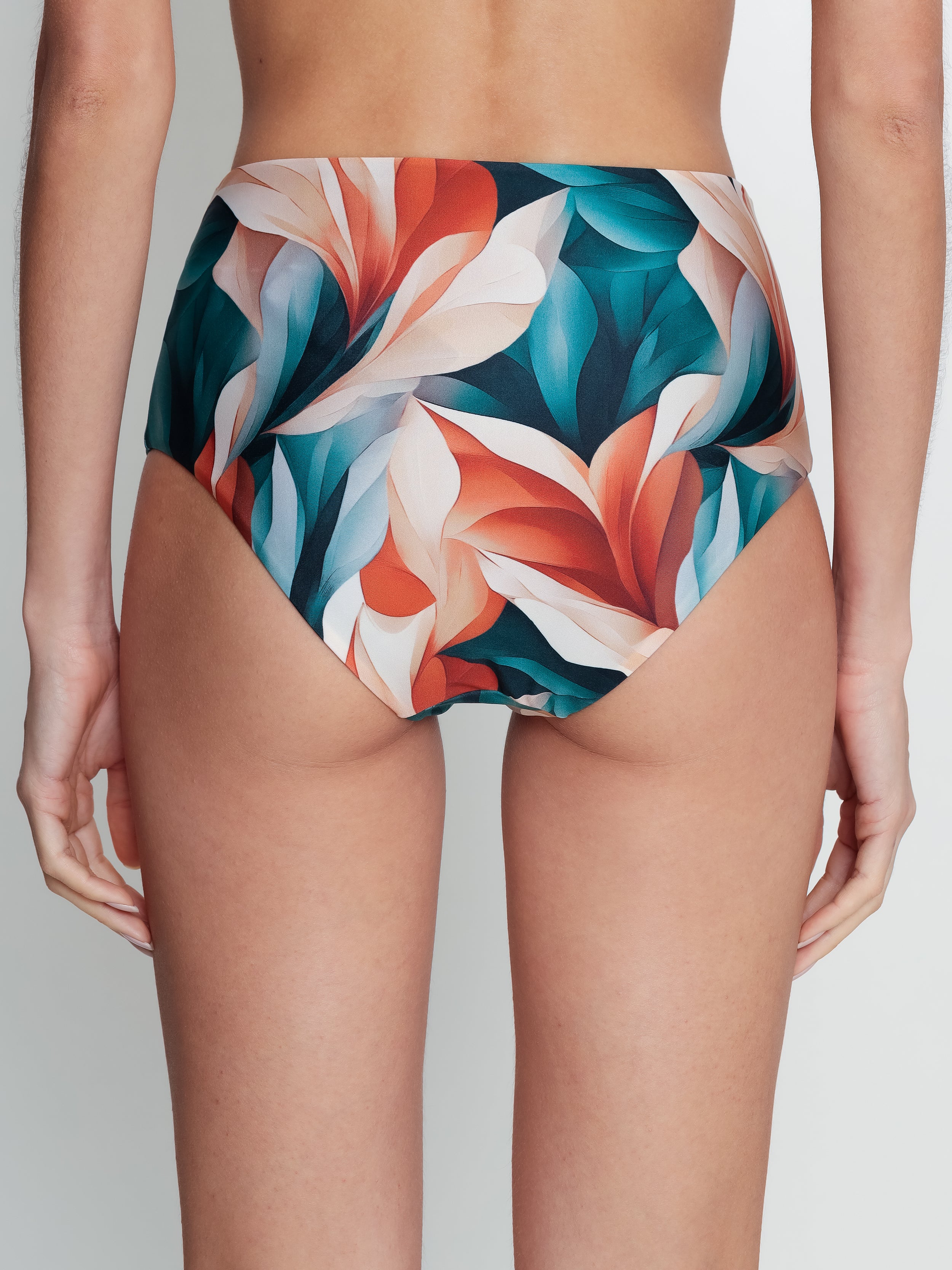 Violeta Foliage-Print Hot Pant Bikini Bottoms