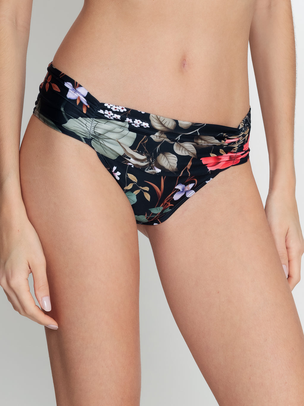 Jasper Floral-Print Printed Ruched Bikini Bottoms Orvalho