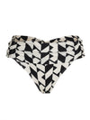 Jasper Geometric-Print Ruched Bikini Bottoms Zaya