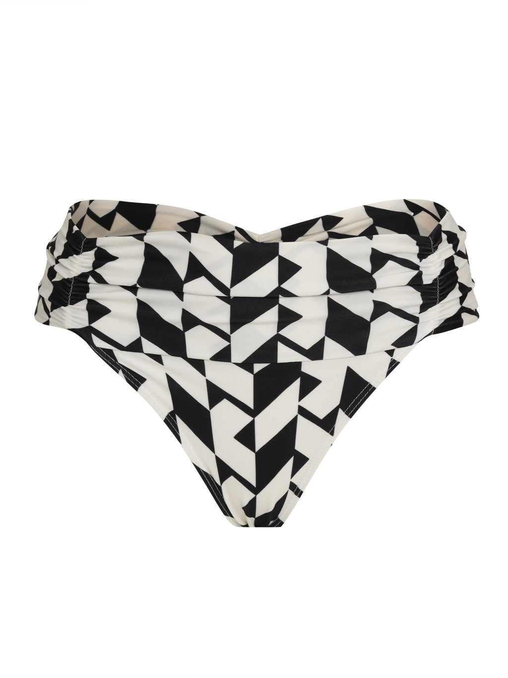 Jasper Geometric-Print Ruched Bikini Bottoms