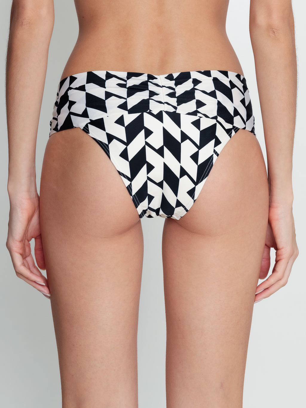 Jasper Geometric-Print Ruched Bikini Bottoms