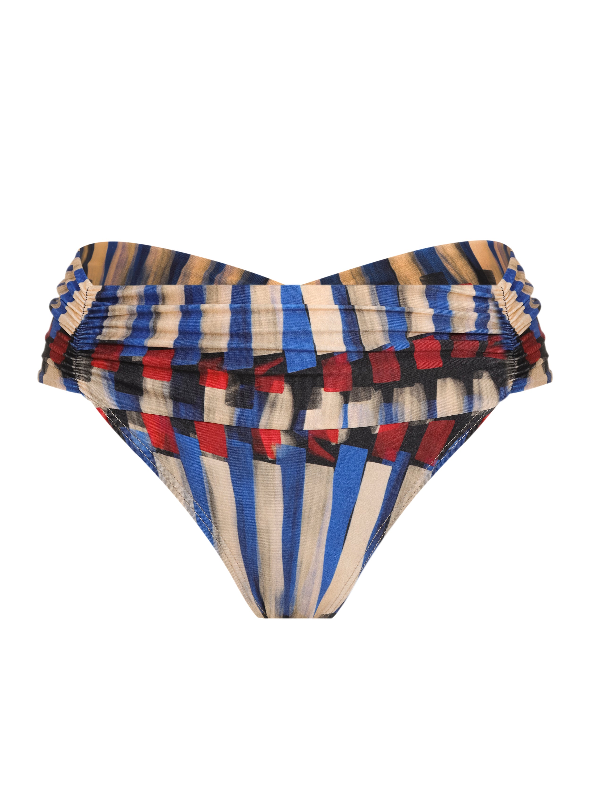Jasper Graphic-Print Ruched Bikini Bottoms