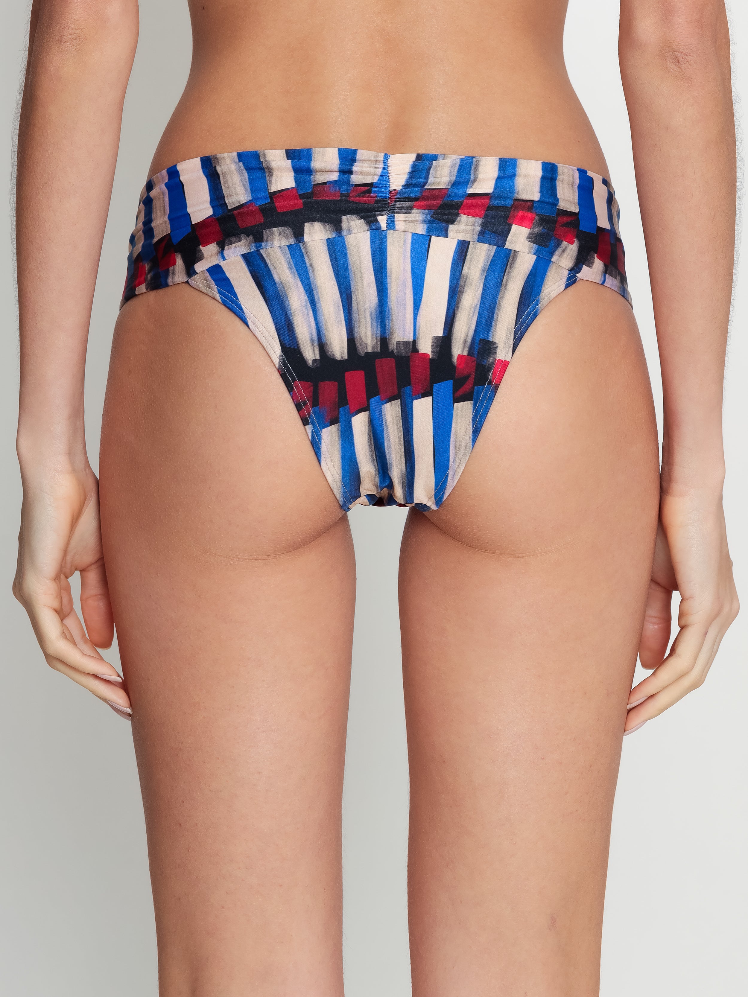 Jasper Graphic-Print Ruched Bikini Bottoms