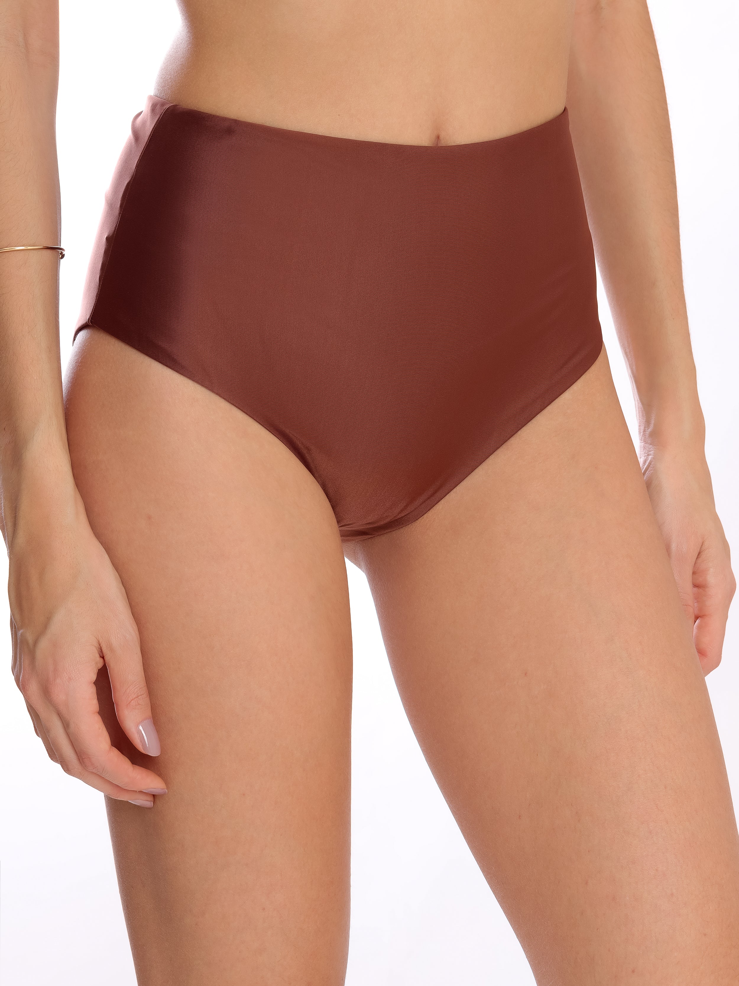 Violeta Brown Plain Hot Pant Bikini Bottoms