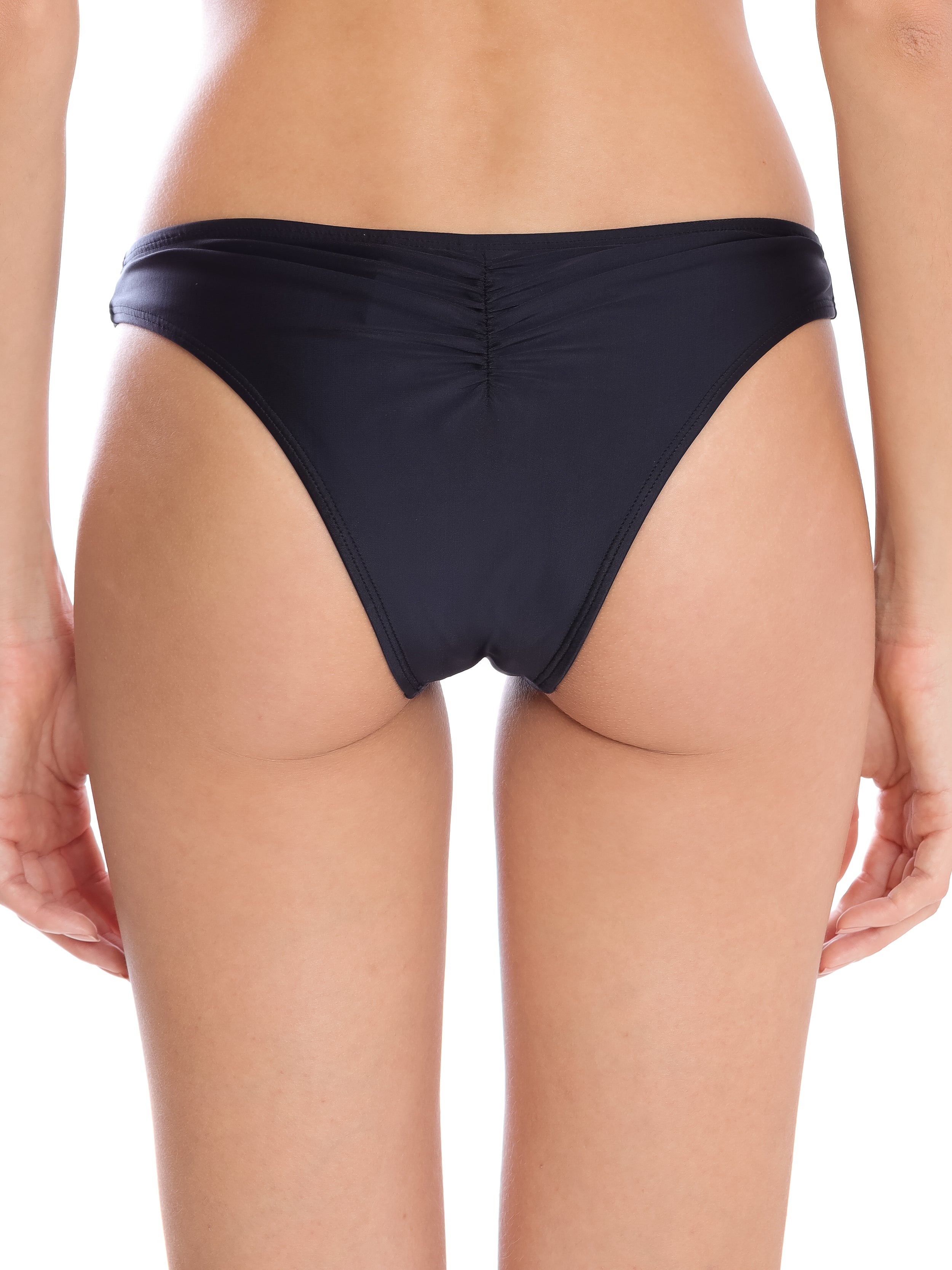 Poipu Black Plain Bikini Bottoms
