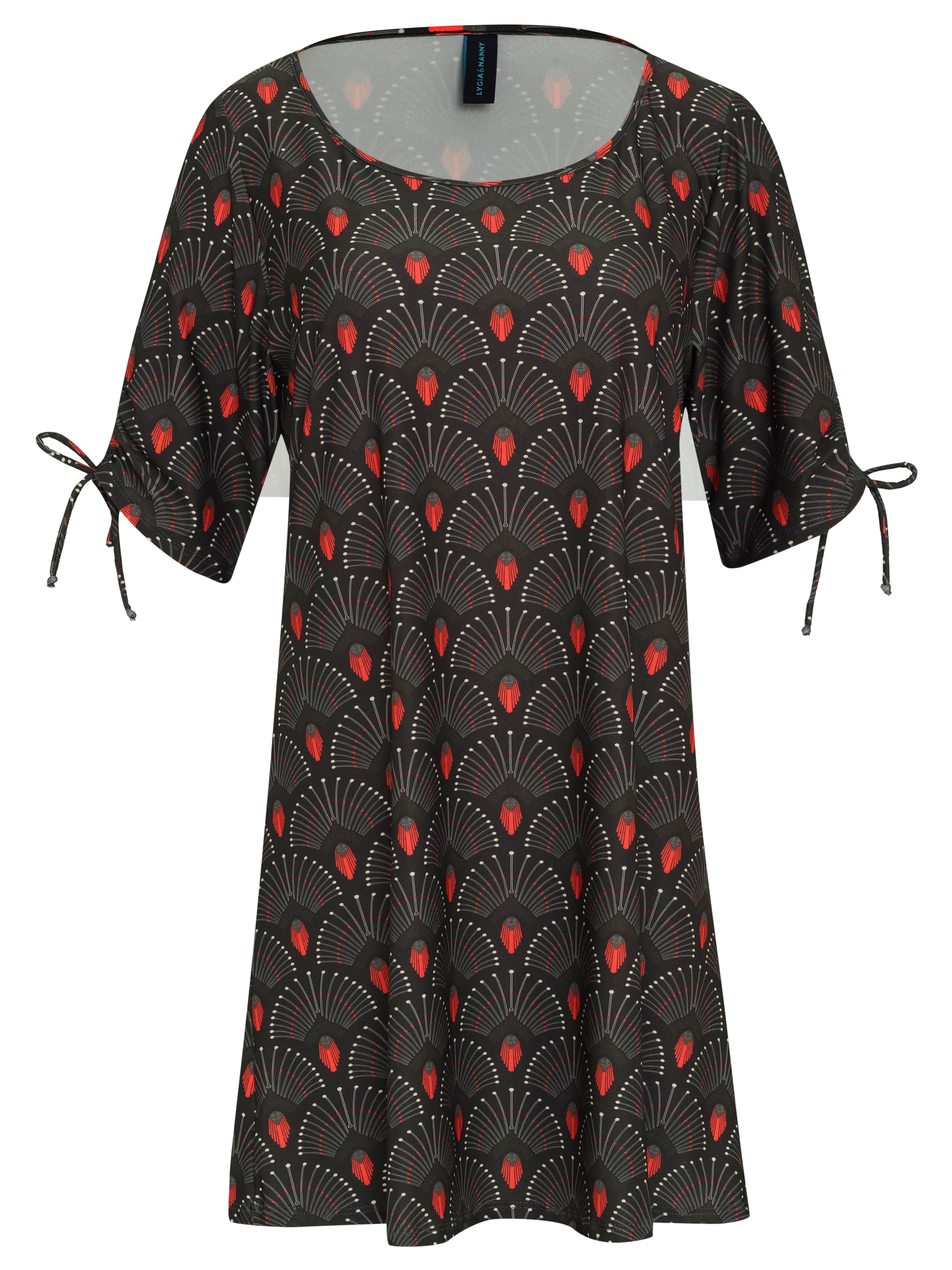 Batuira Geometric-Print Dress Cocar