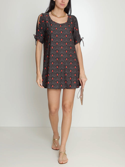 Batuira Geometric-Print Dress Cocar