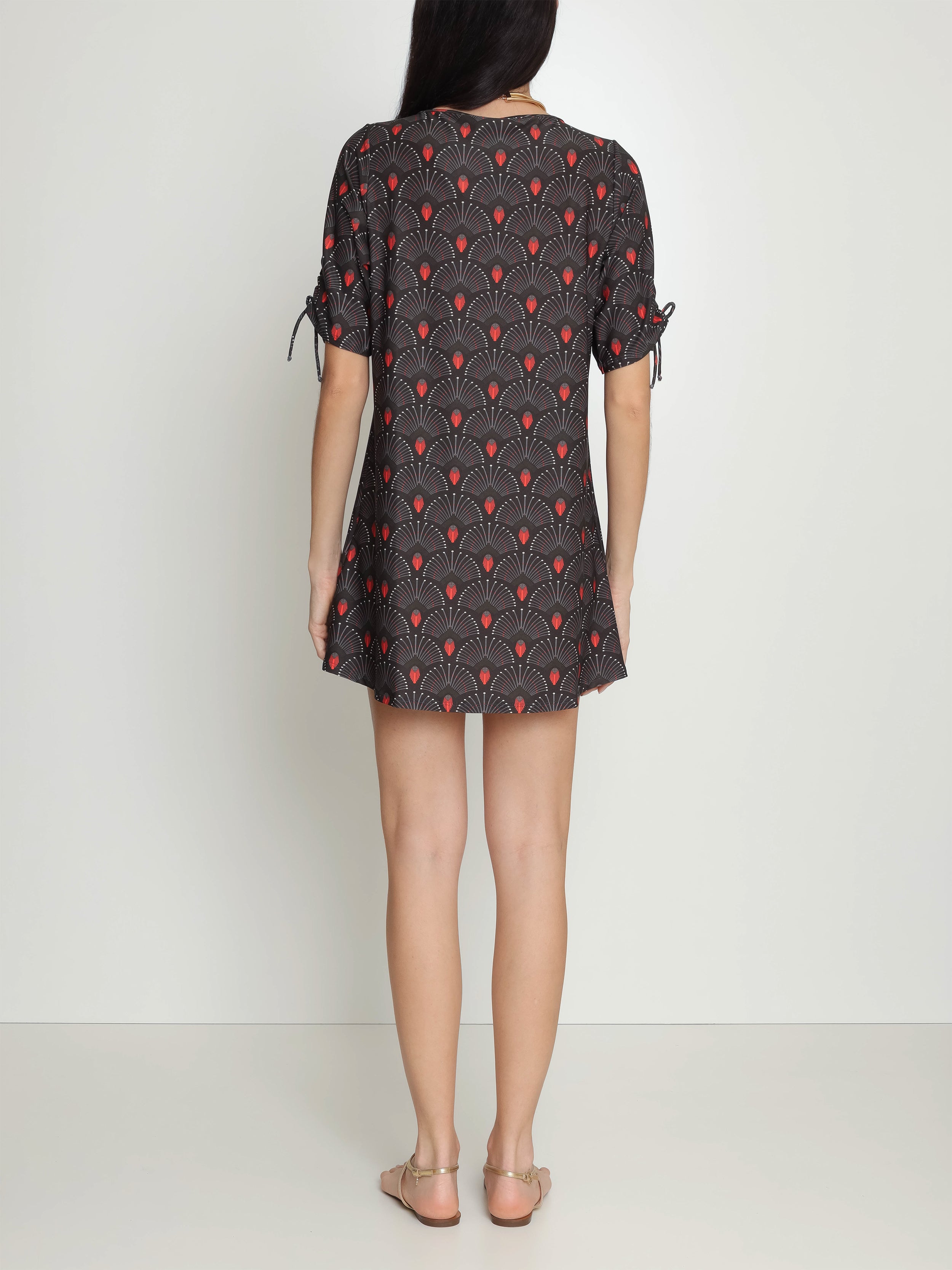 Batuira Geometric-Print Dress Cocar