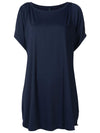 Allat Blue Plain Cold-Shoulder Minidress