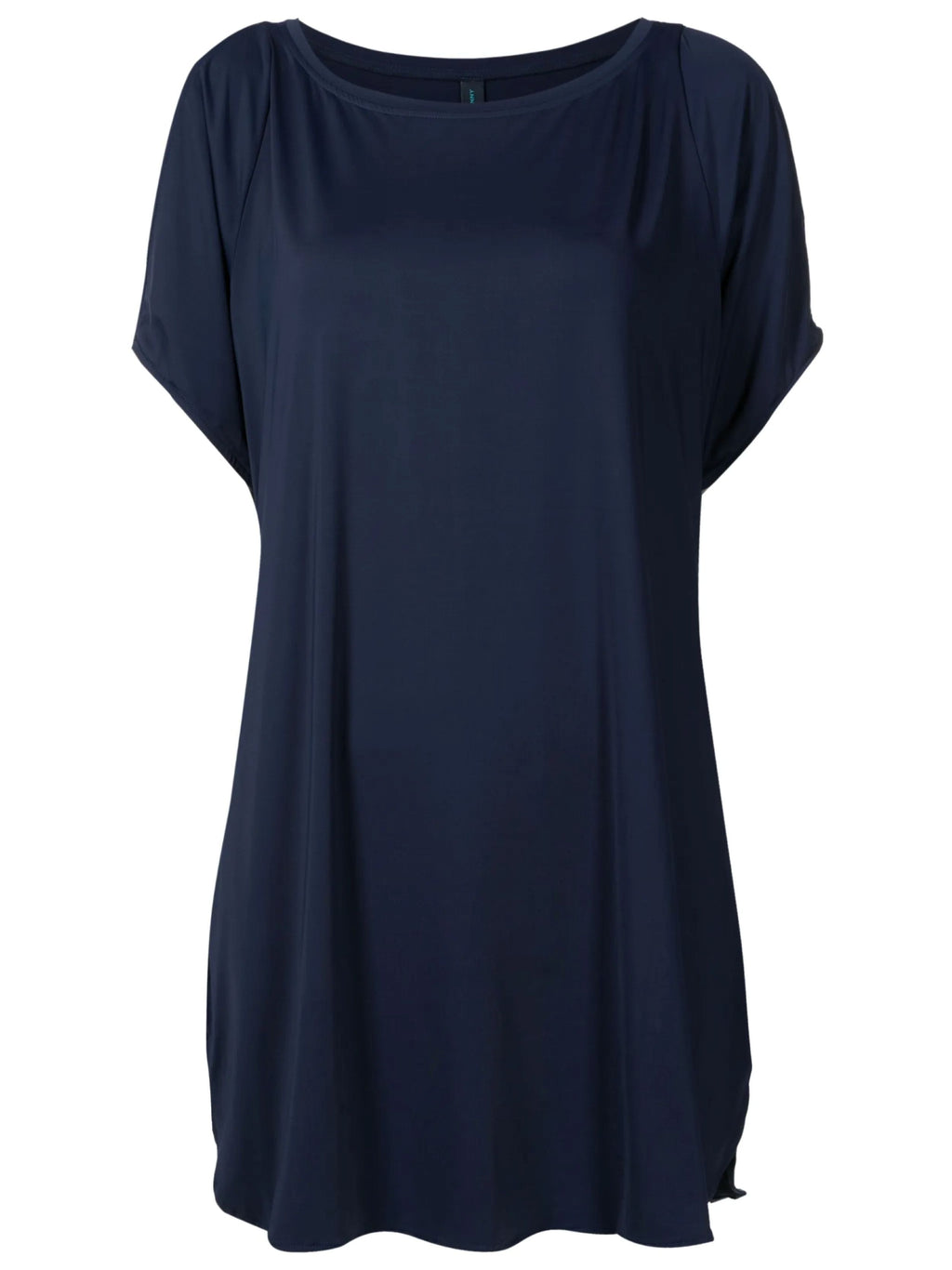 Allat Blue Plain Cold-Shoulder Minidress