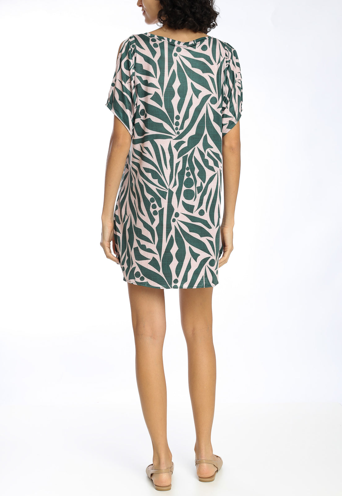 Allat Abstracte-Print Cold-Shoulder Minidress Maori