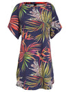 Allat Foliage-Print Cold-Shoulder Minidress Jakarta
