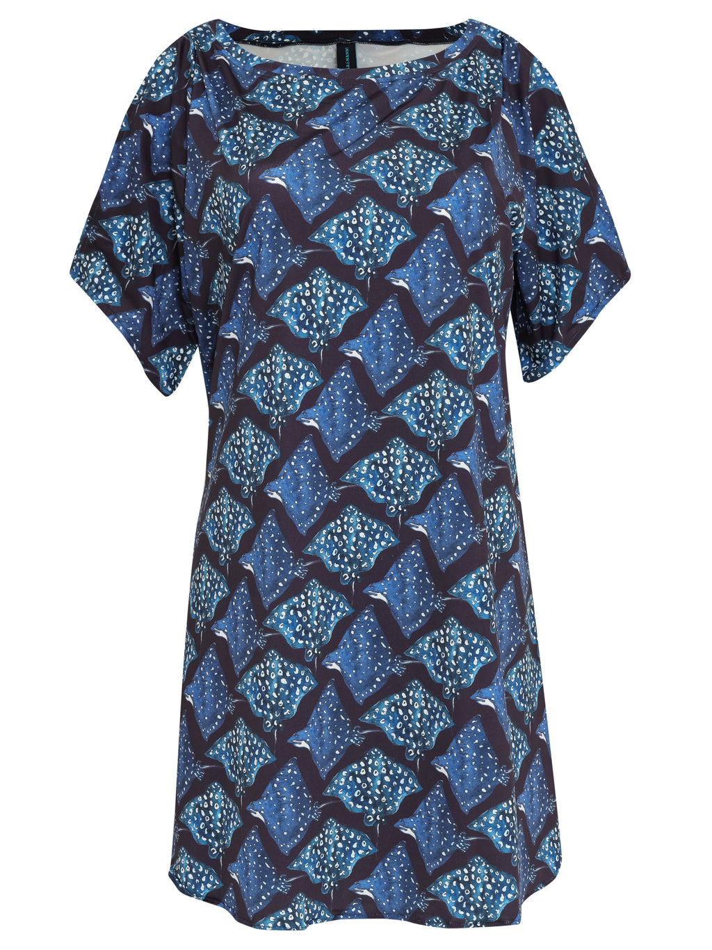 Allat  Stingrays-Print Cold-Shoulder Minidress Raja
