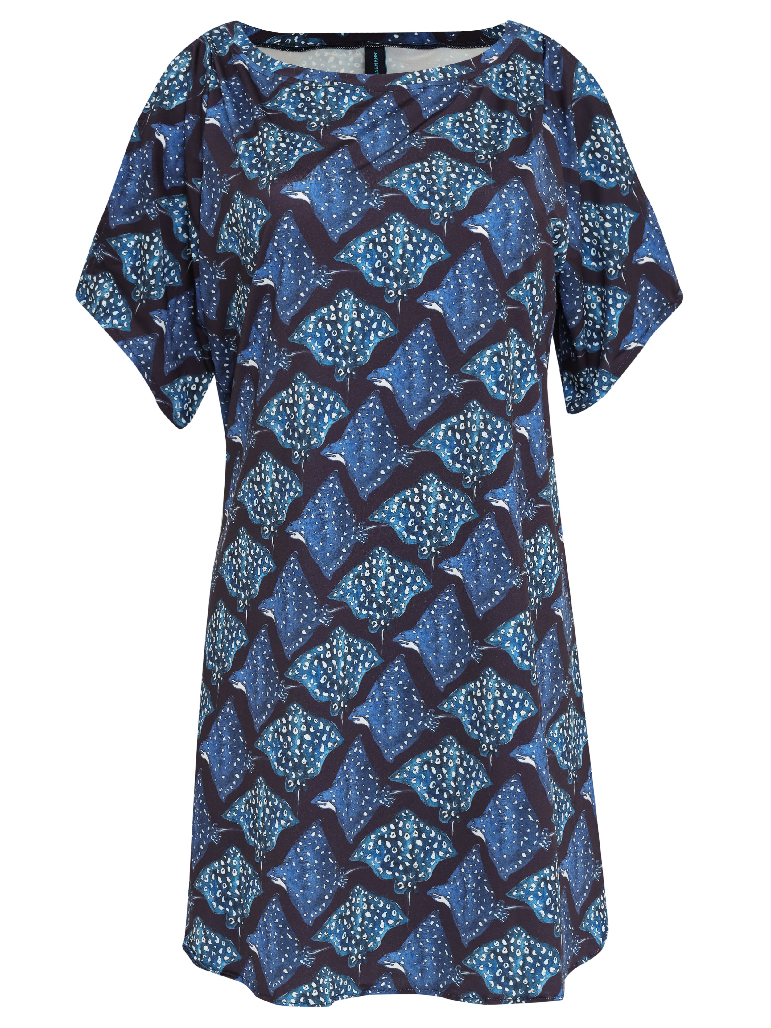 Allat  Stingrays-Print Cold-Shoulder Minidress Raja