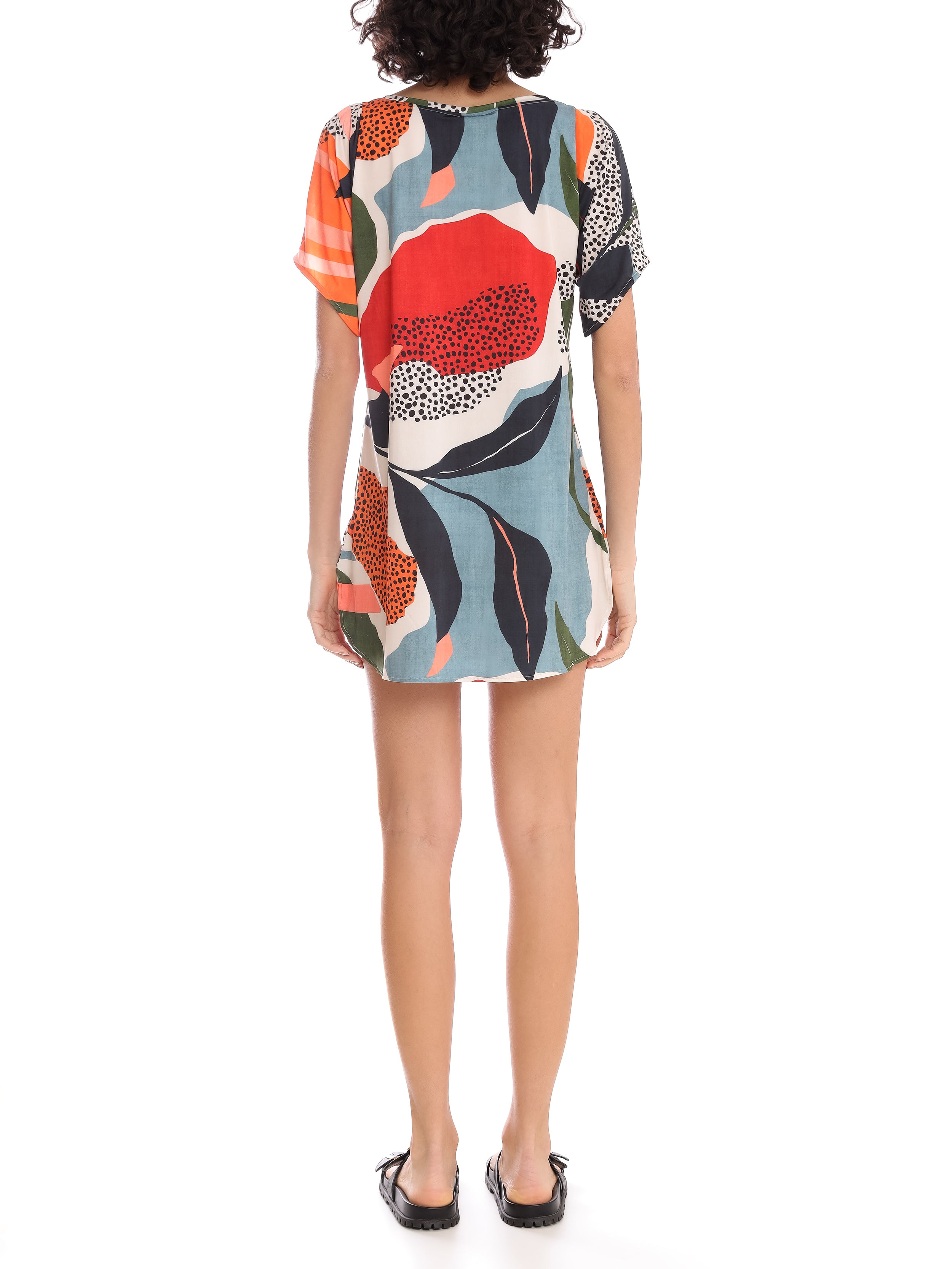 Allat Abstracte-Print Cold-Shoulder Minidress Bima