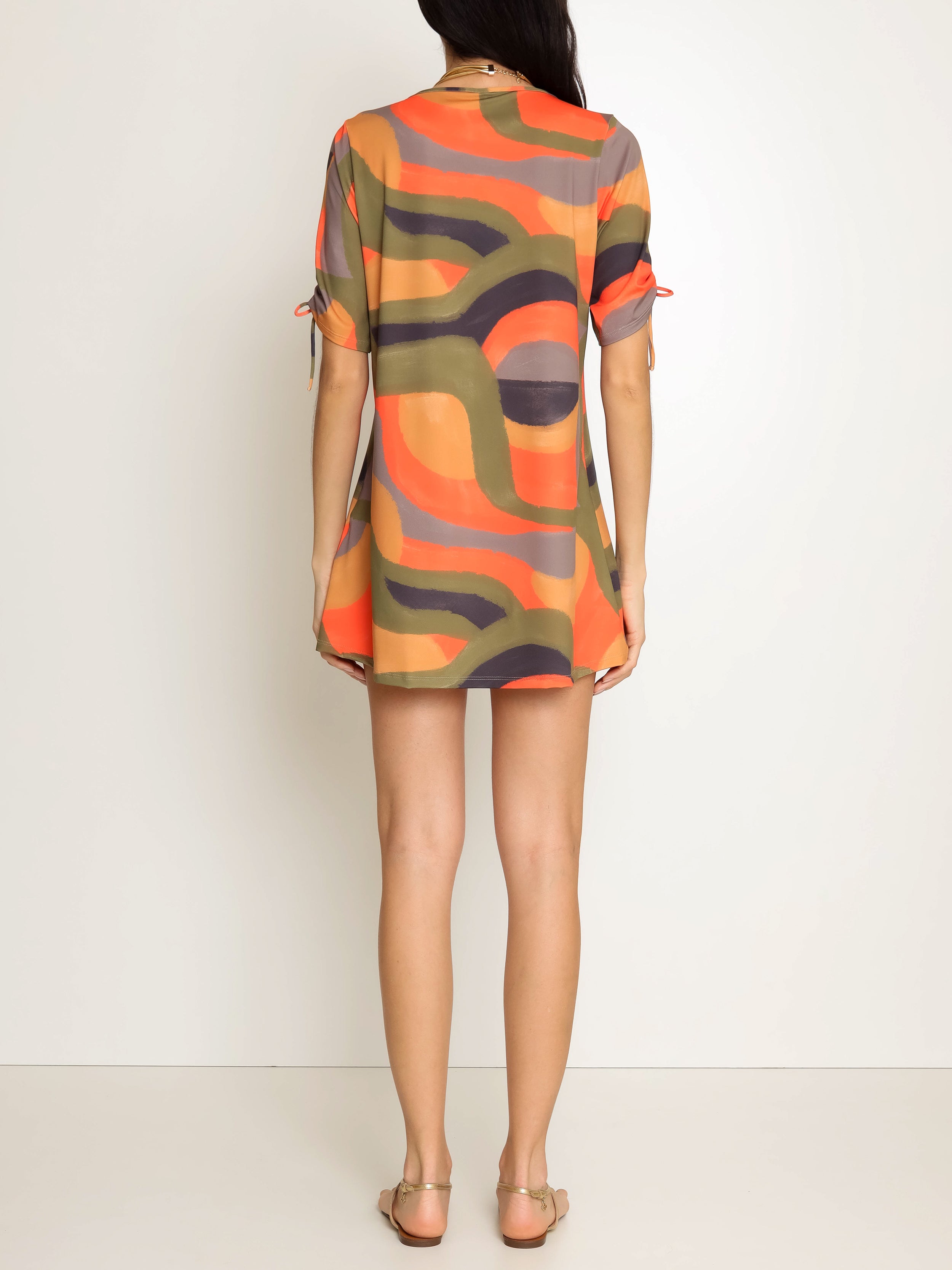 Allat Abstracte-Print Cold-Shoulder Minidress Guaraci