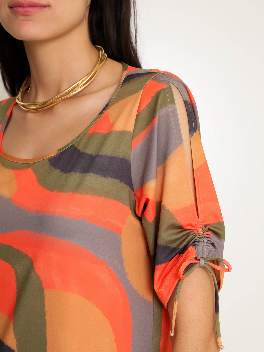 Allat Abstracte-Print Cold-Shoulder Minidress Guaraci