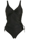 Bruma Black Plain Twist-Detail Two-Piece Set Tankini