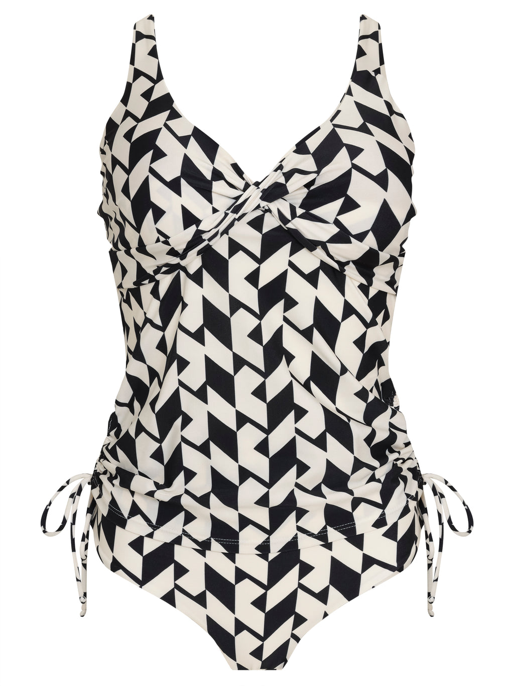 Luana Geometric-Print Twist-Detail Two-Piece Set Tankini
