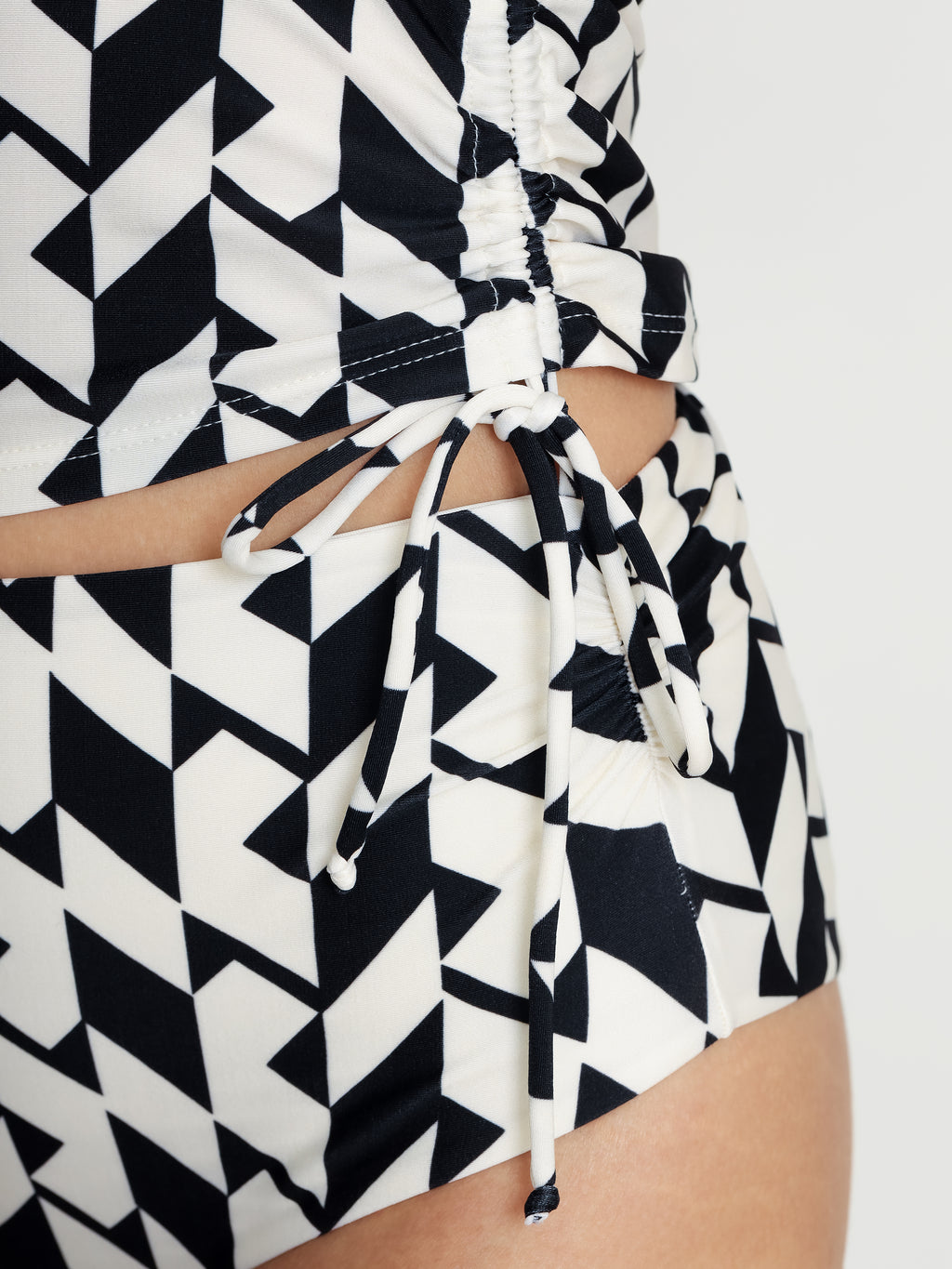 Luana Geometric-Print Twist-Detail Two-Piece Set Tankini