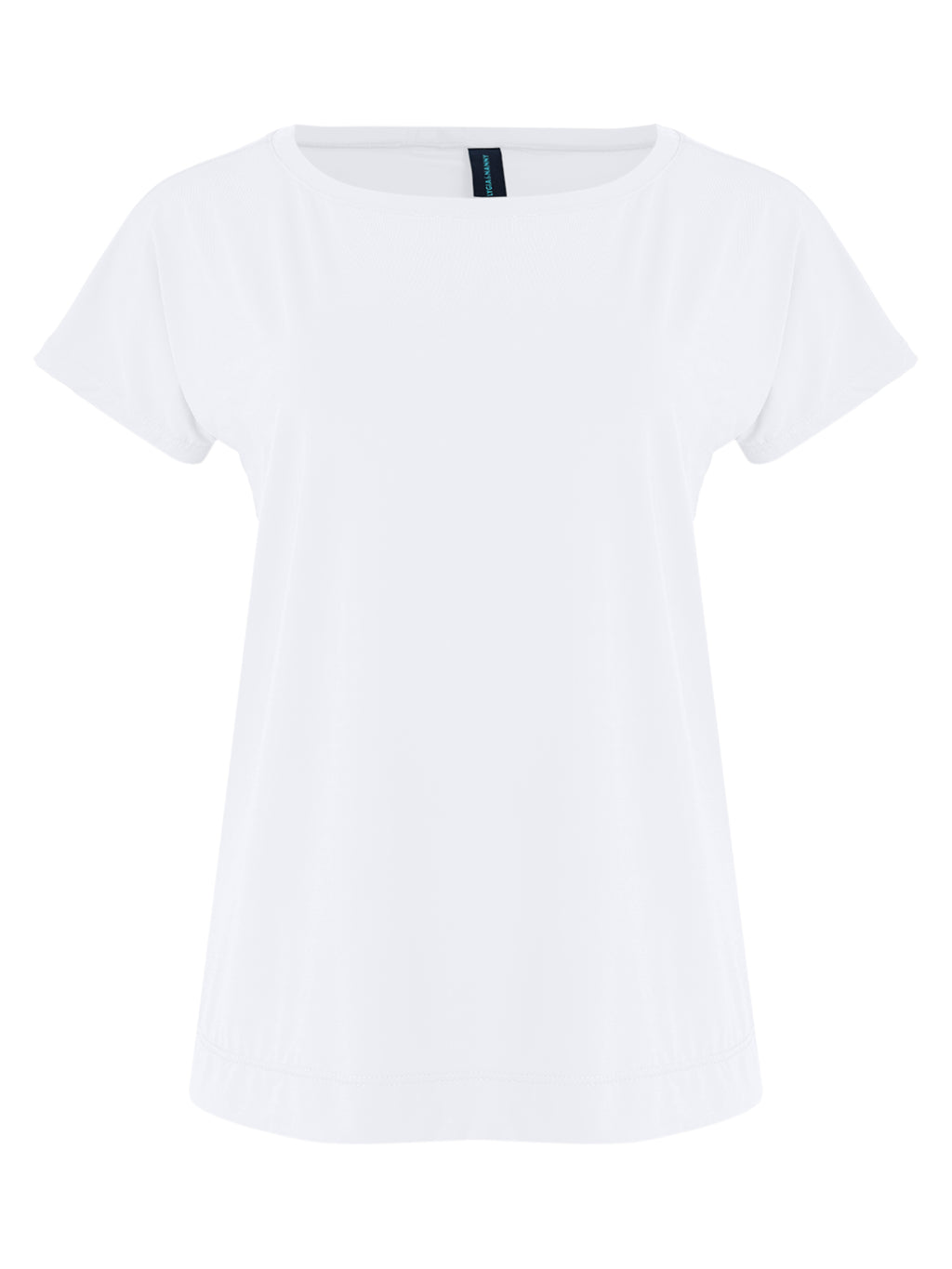 Basic White Plain Short-Sleeve Round-Neck T-Shirt