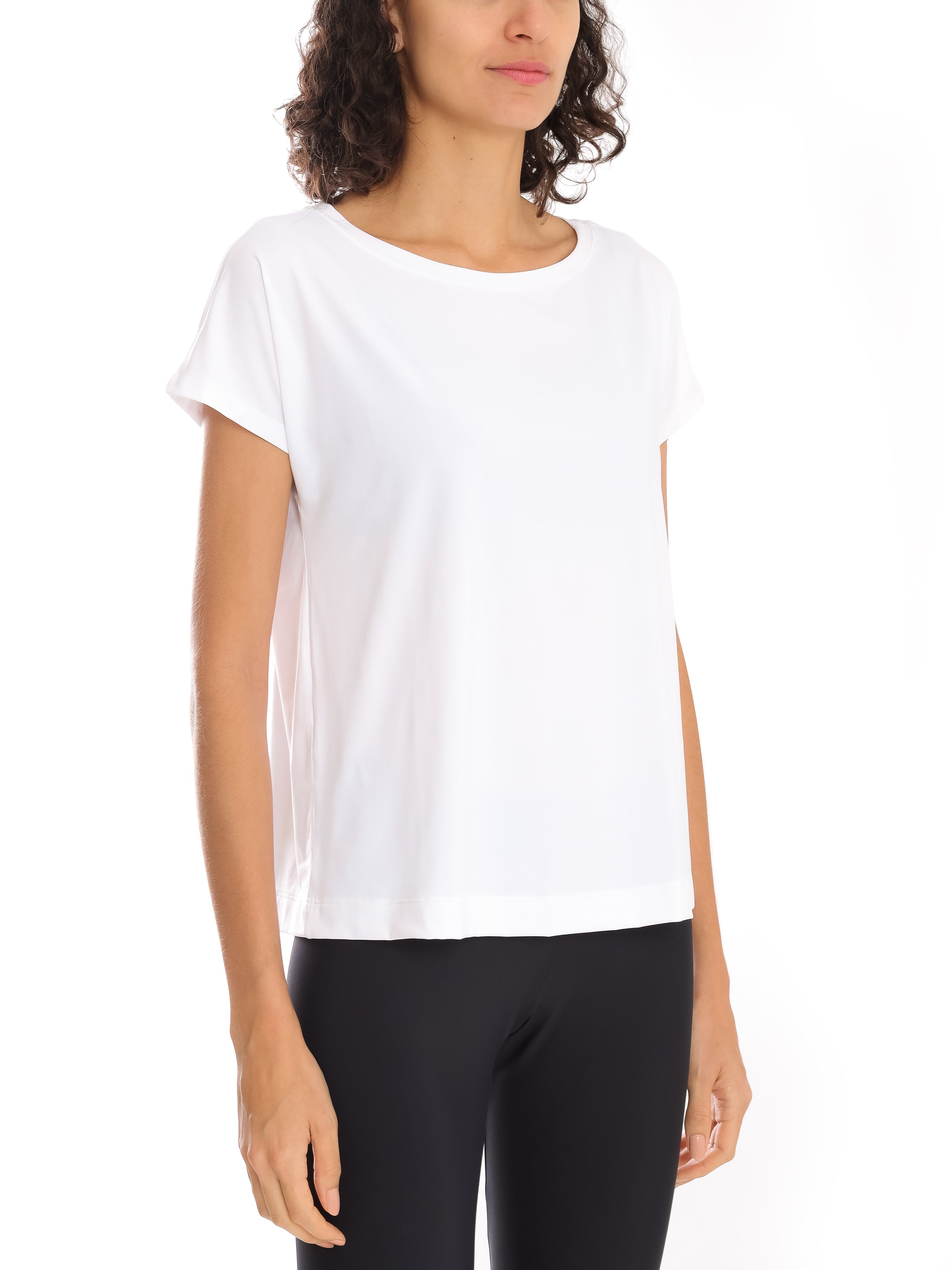 Basic White Plain Short-Sleeve Round-Neck T-Shirt