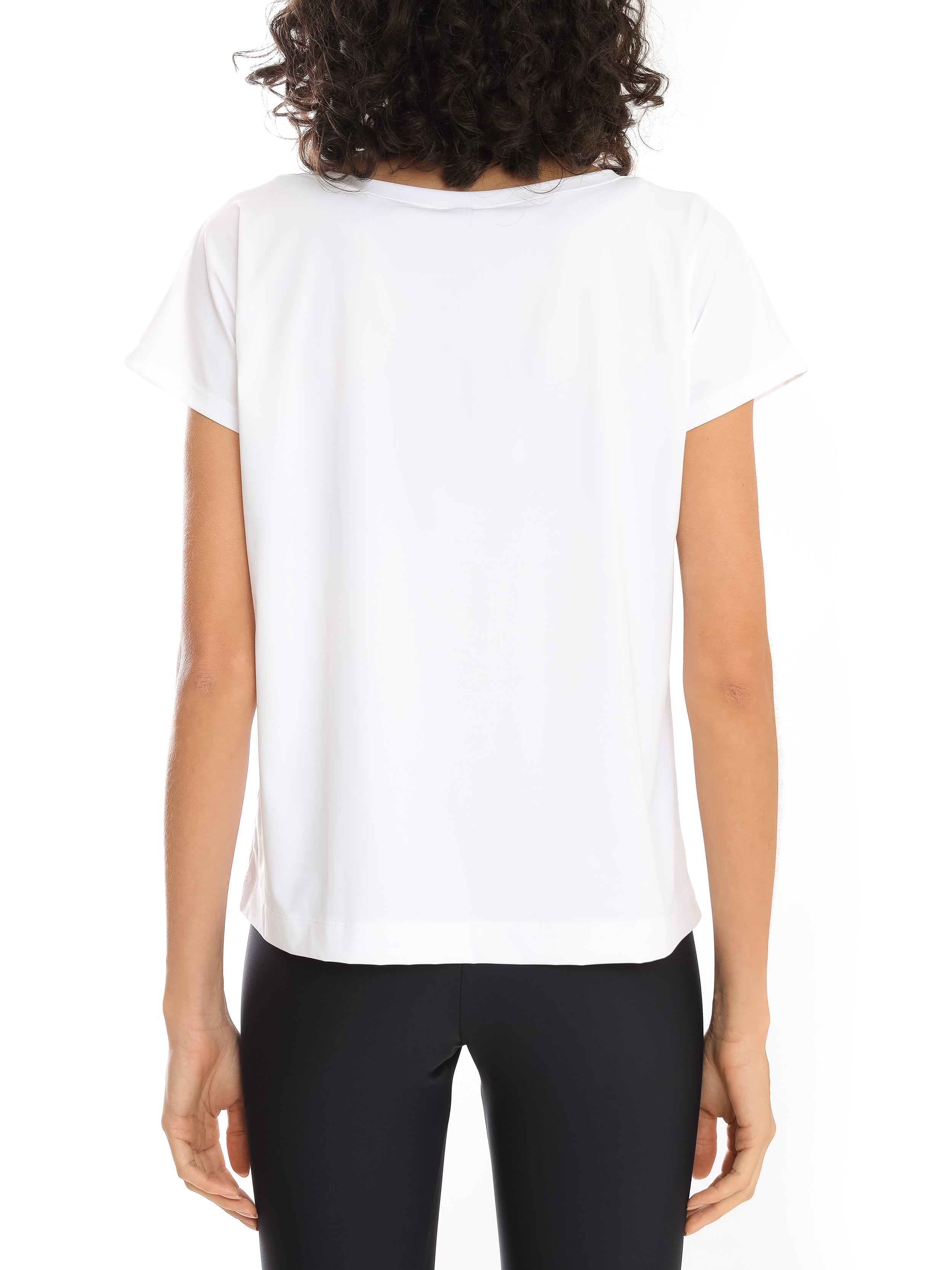 Basic White Plain Short-Sleeve Round-Neck T-Shirt