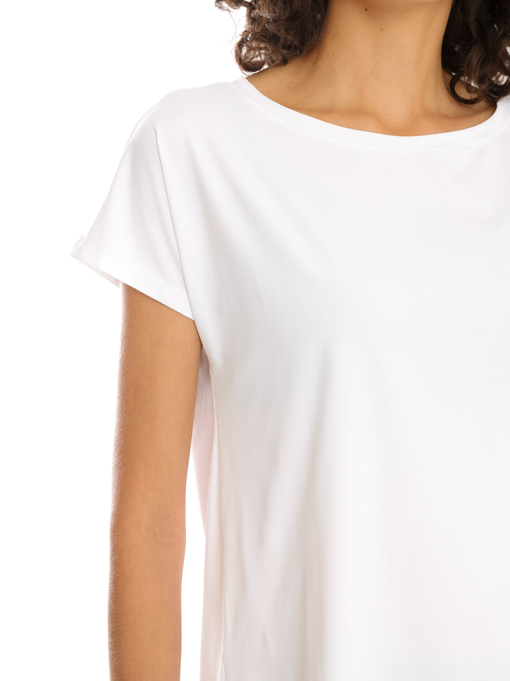 Basic White Plain Short-Sleeve Round-Neck T-Shirt