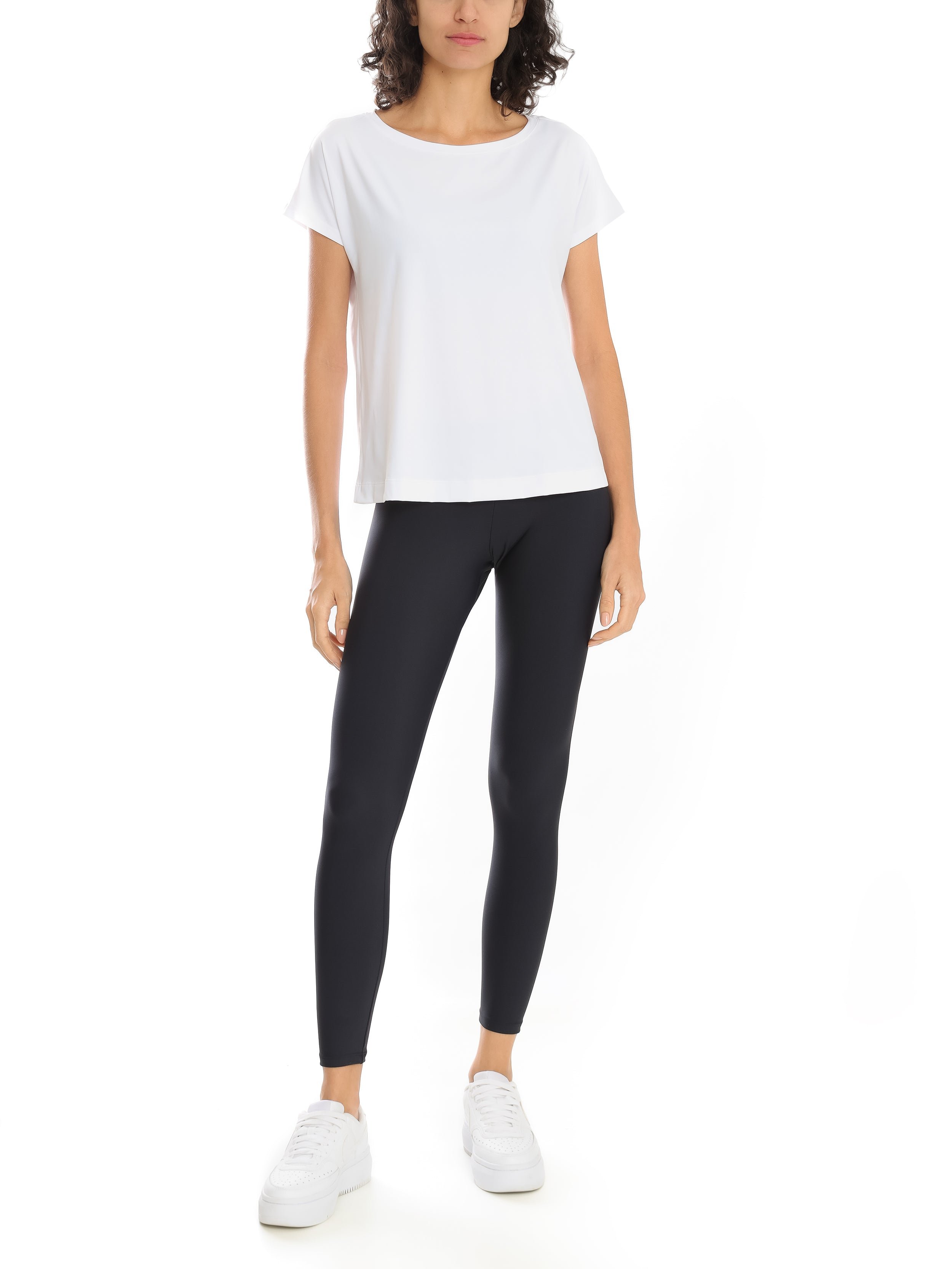 Basic White Plain Short-Sleeve Round-Neck T-Shirt