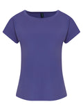 Basic Purple Plain Short-Sleeve Round-Neck T-Shirt